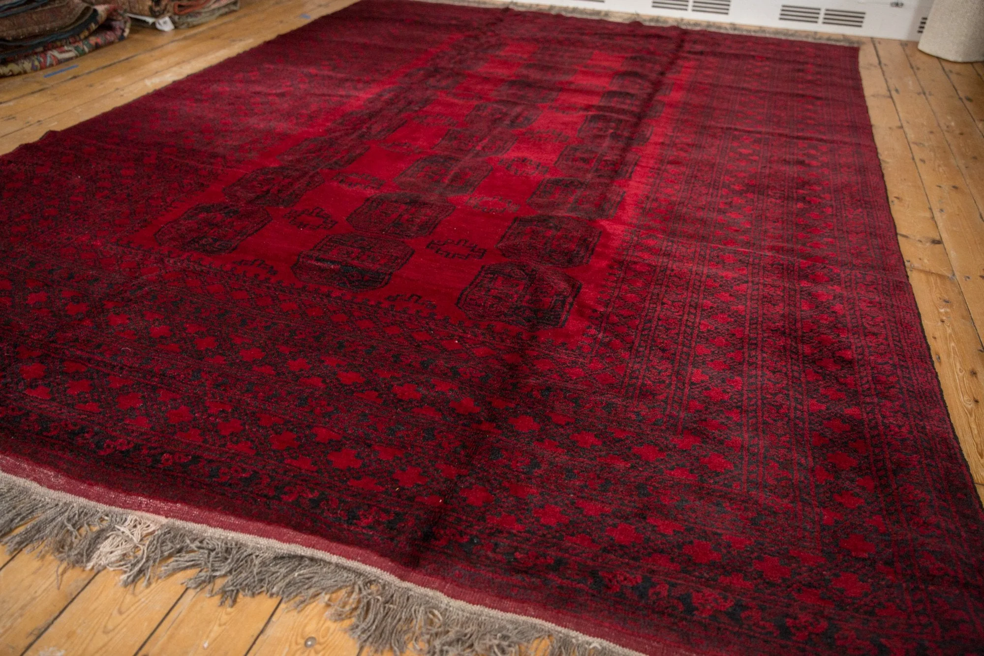 9x12.5 Vintage Afghani Ersari Design Carpet - Image 11