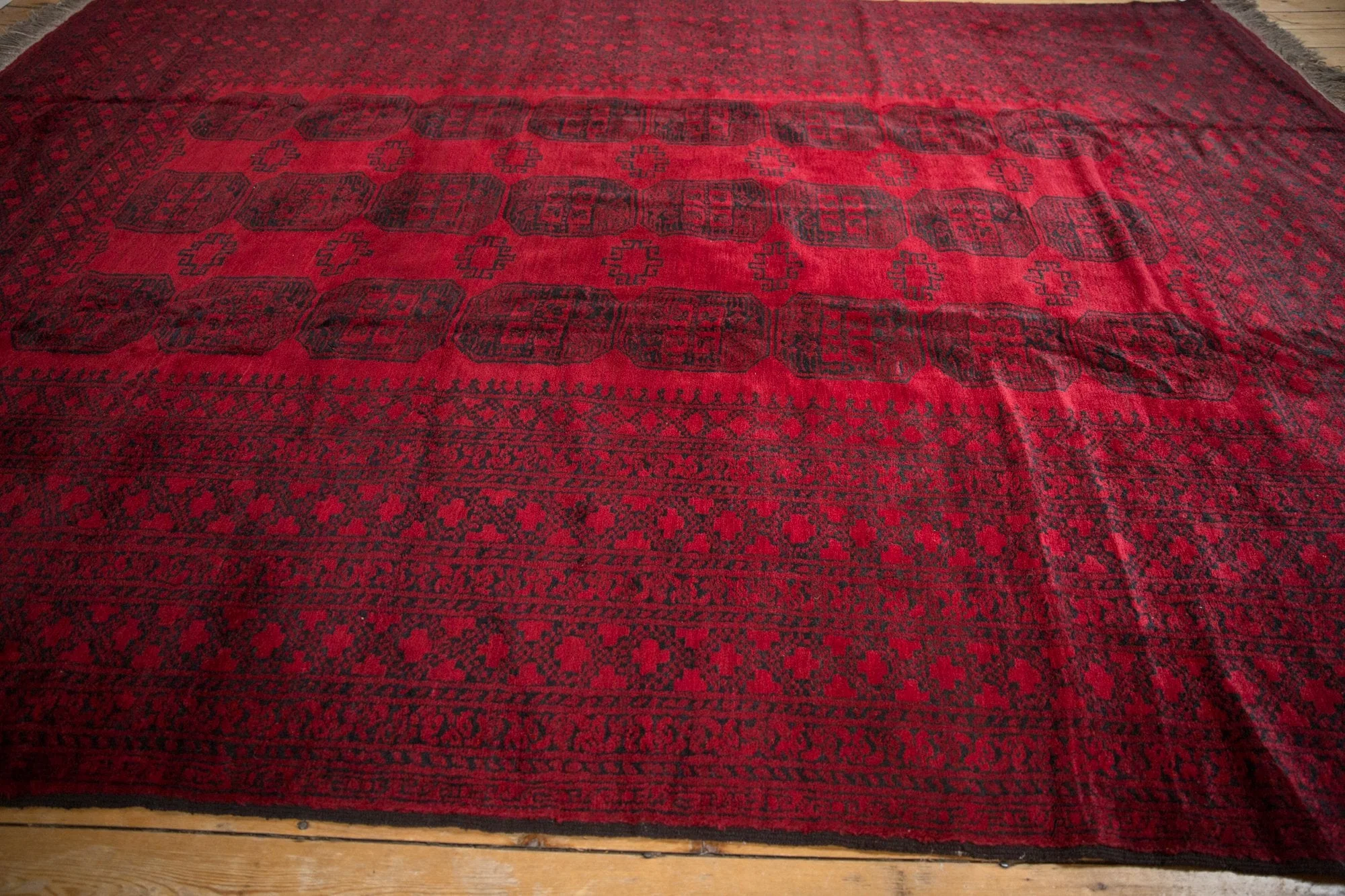9x12.5 Vintage Afghani Ersari Design Carpet - Image 14