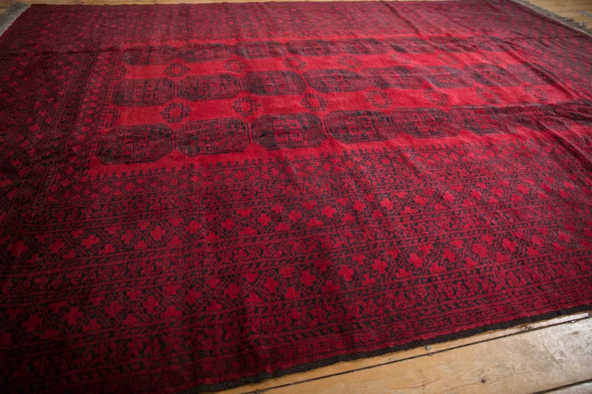 9x12.5 Vintage Afghani Ersari Design Carpet - Image 7