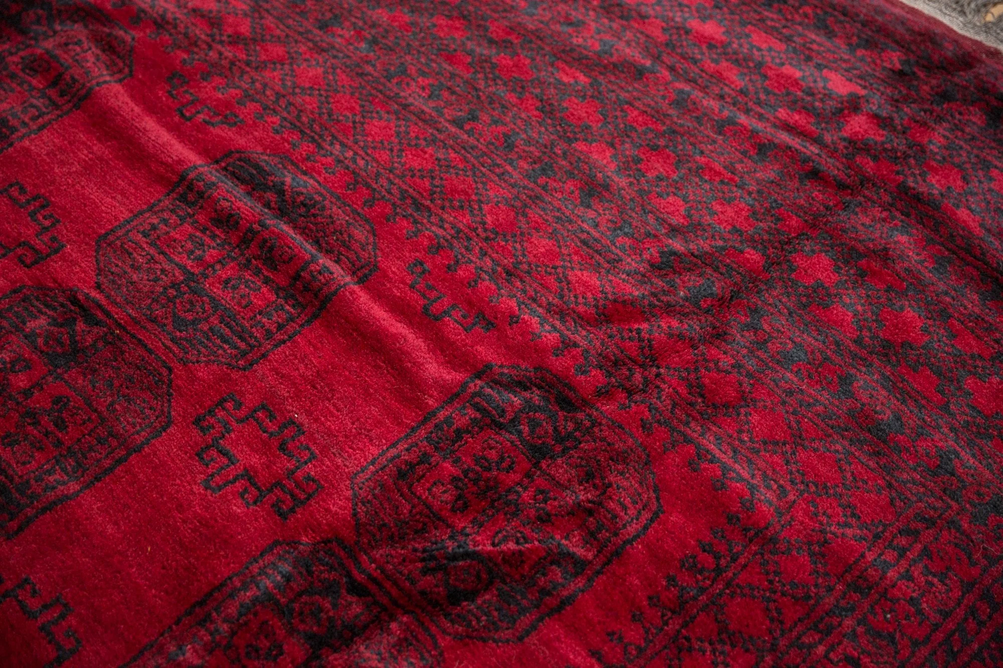 9x12.5 Vintage Afghani Ersari Design Carpet - Image 8