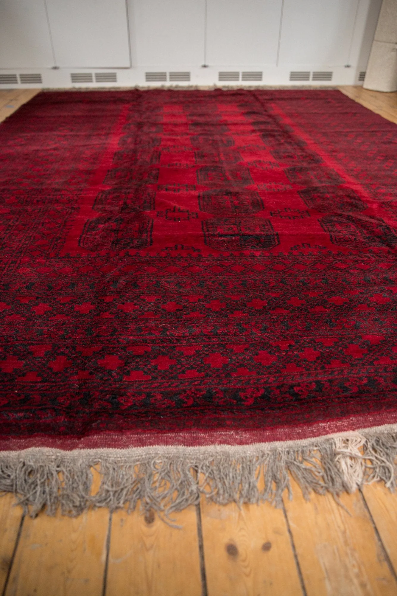 9x12.5 Vintage Afghani Ersari Design Carpet - Image 9