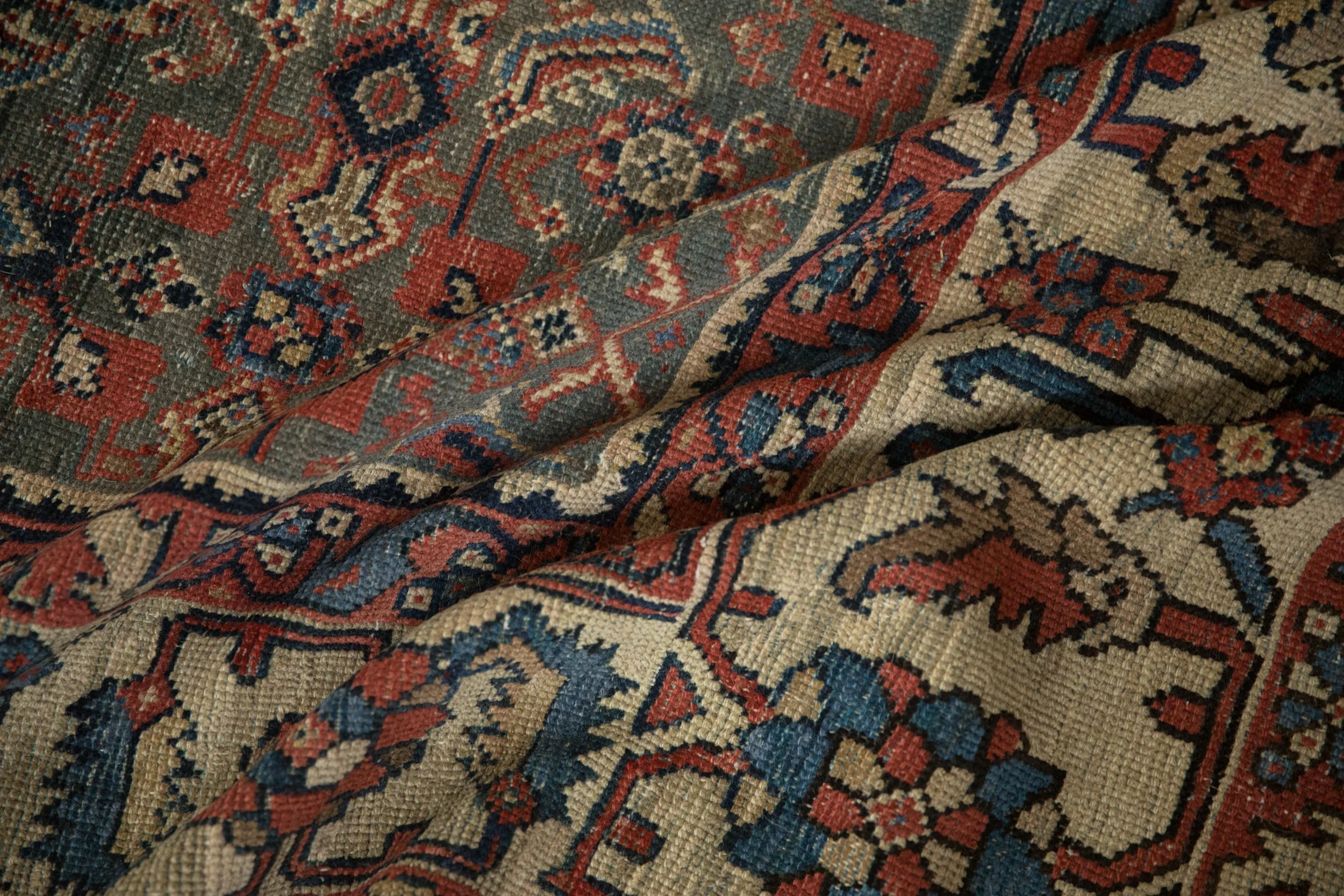 9x12.5 Vintage Distressed Mahal Carpet - Image 13