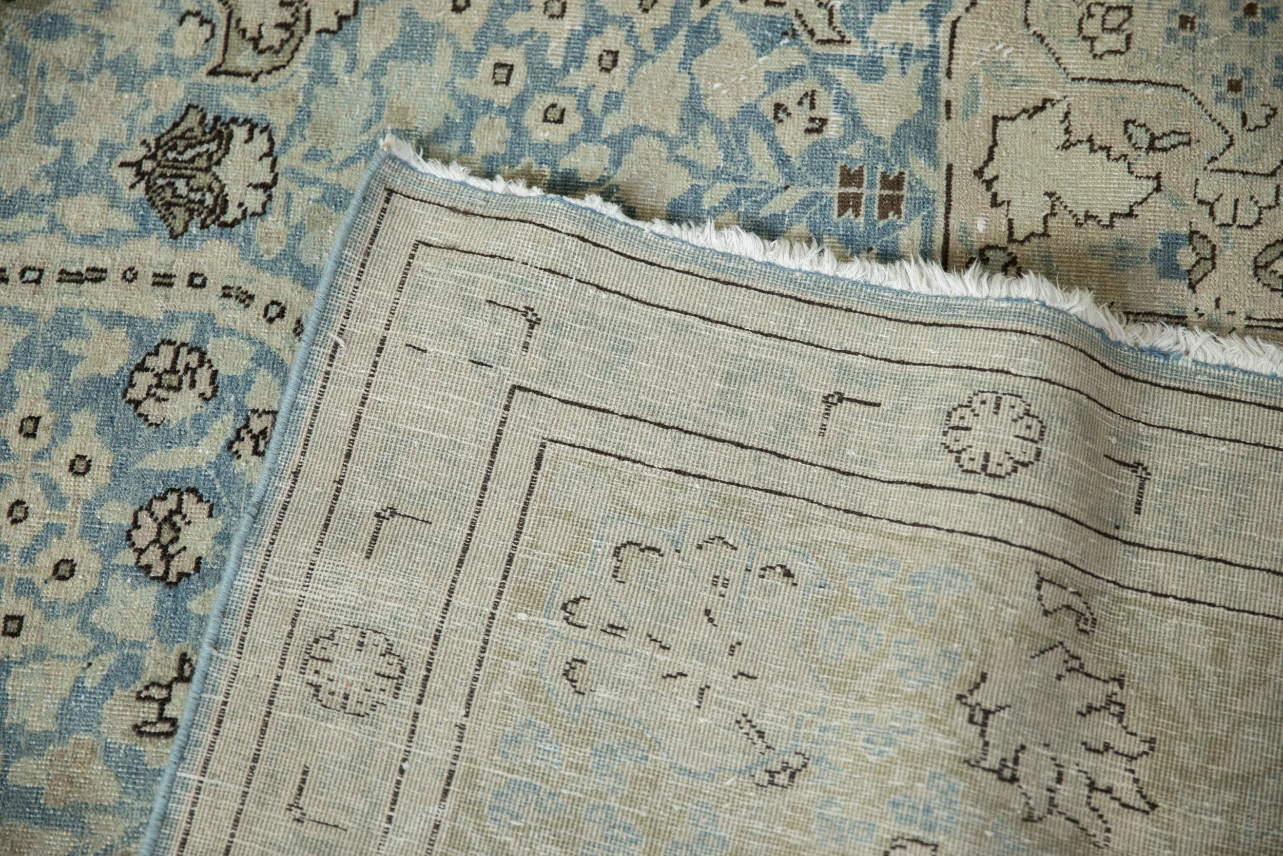 9x12.5 Vintage Distressed Tabriz Carpet - Image 11