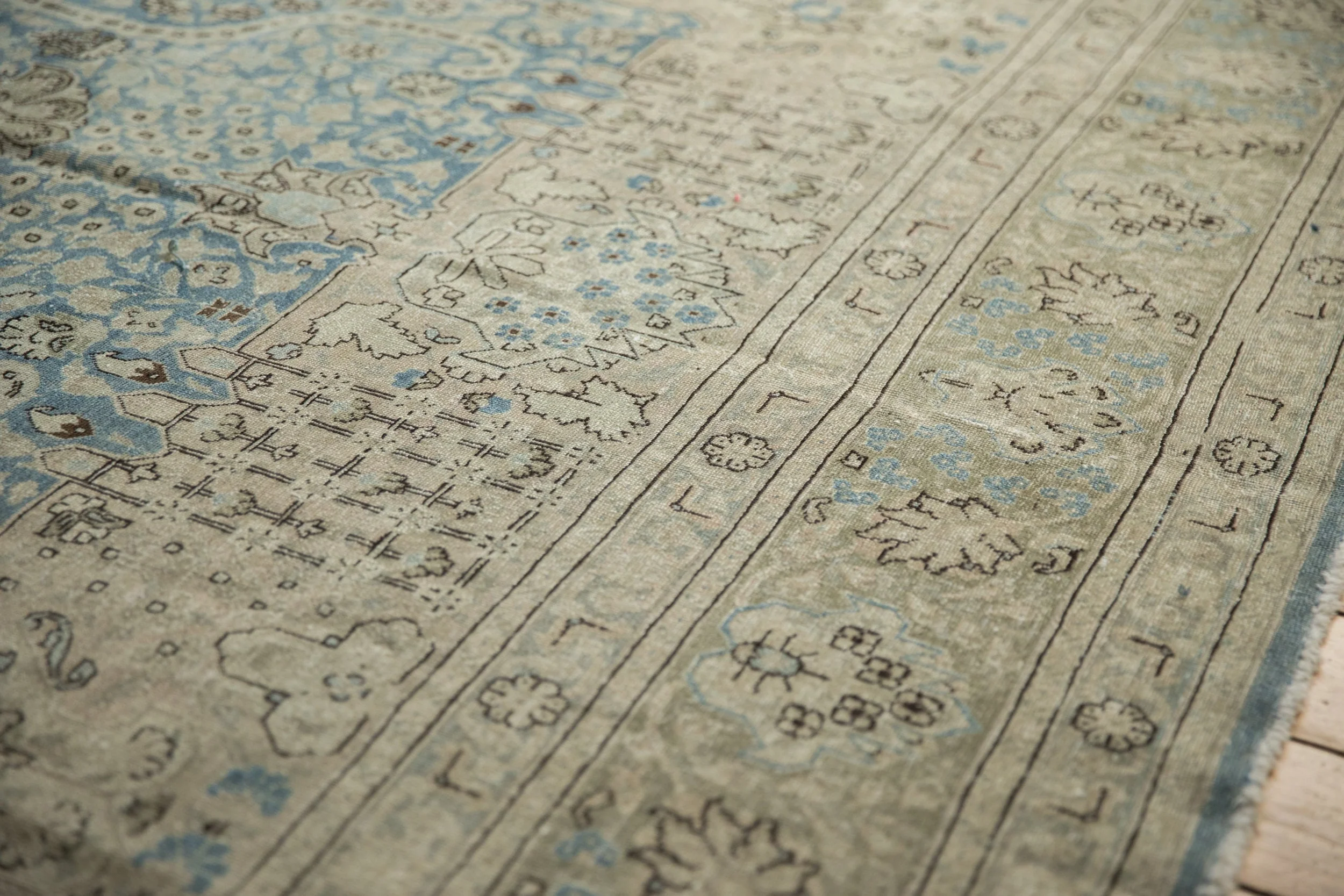 9x12.5 Vintage Distressed Tabriz Carpet - Image 5