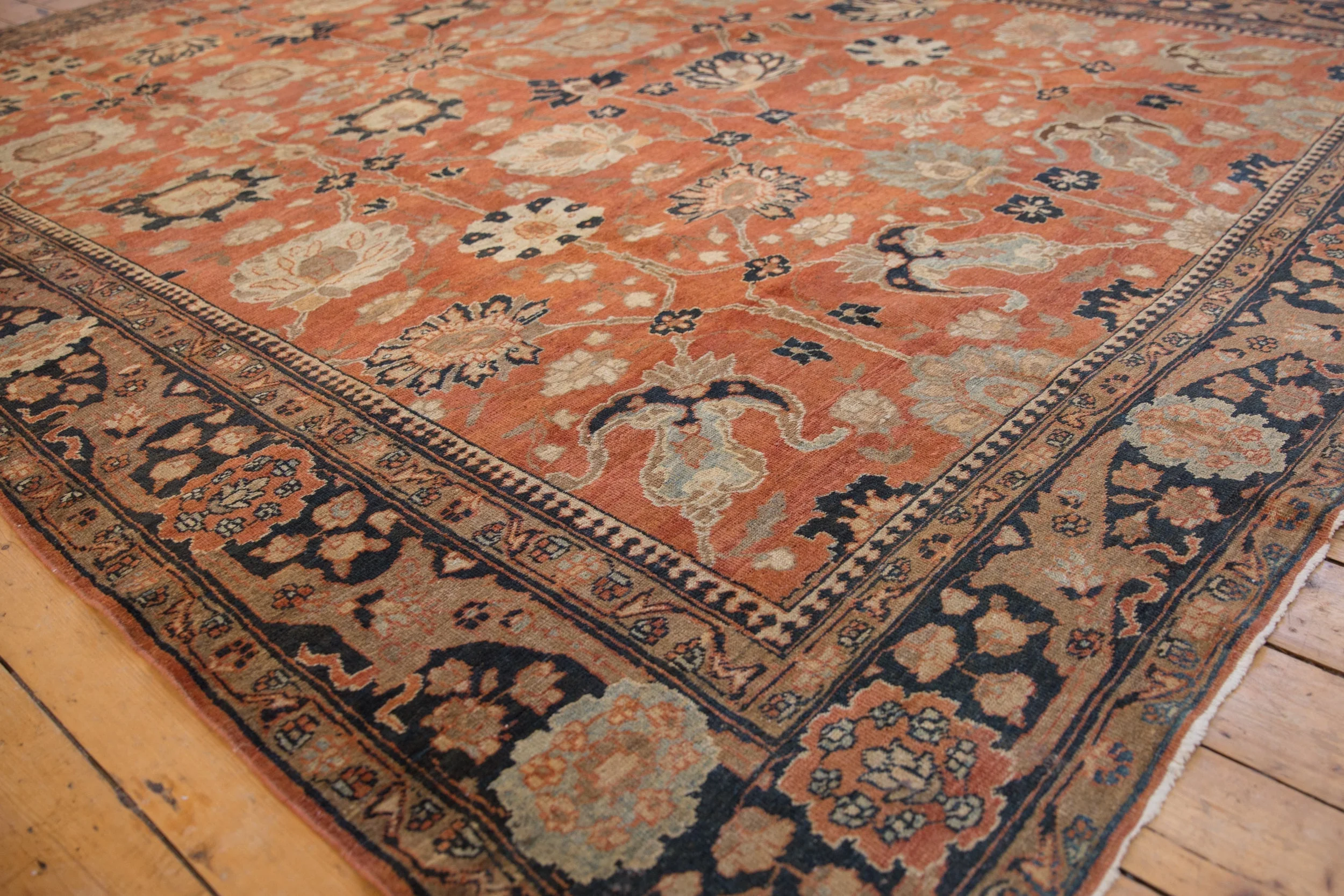 9x12.5 Vintage Tabriz Carpet - Image 3
