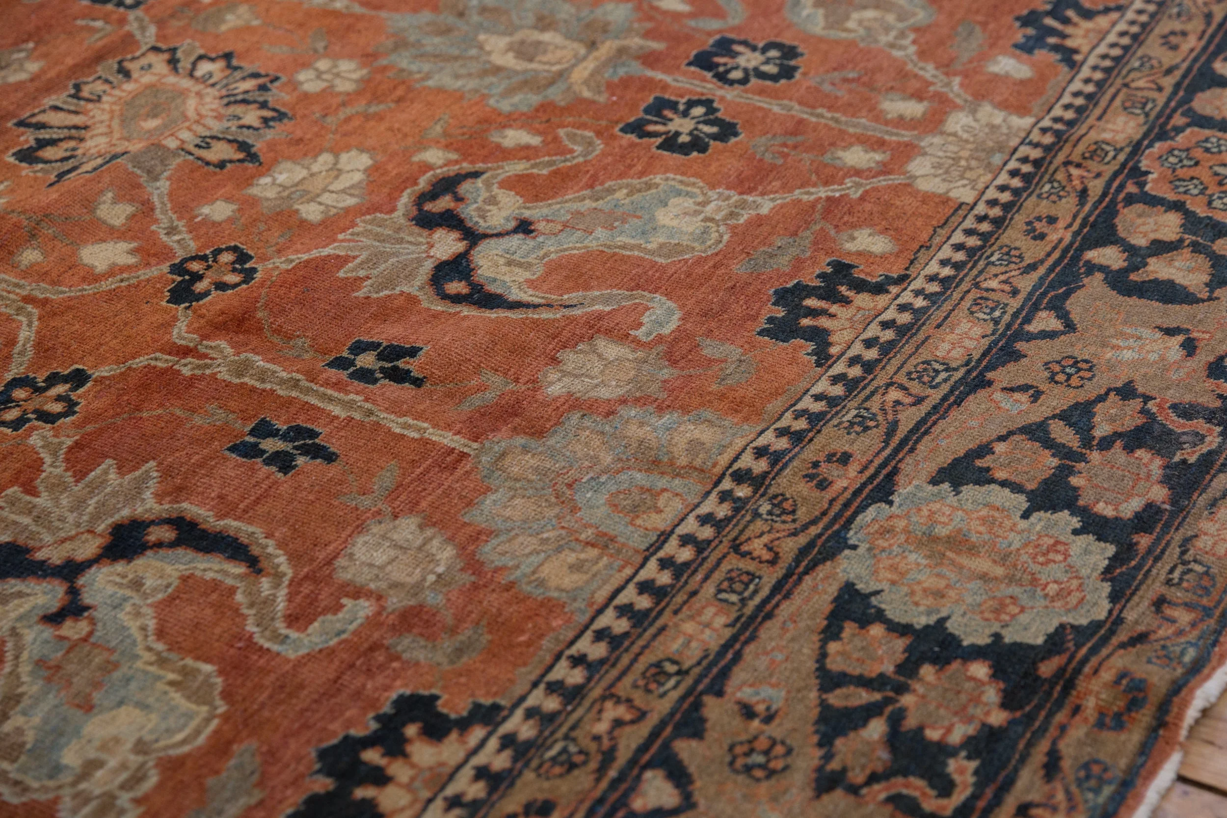 9x12.5 Vintage Tabriz Carpet - Image 4