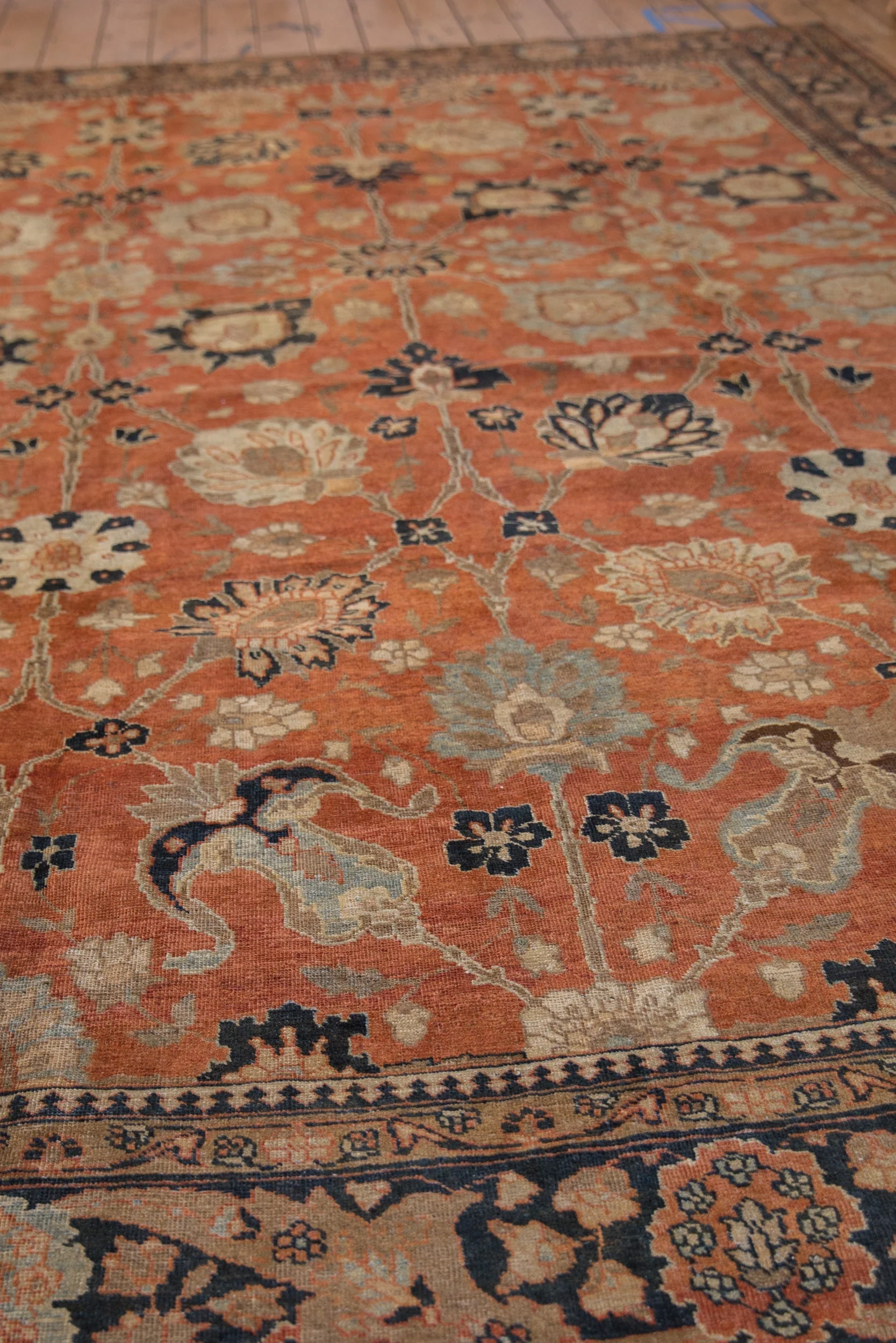 9x12.5 Vintage Tabriz Carpet - Image 5