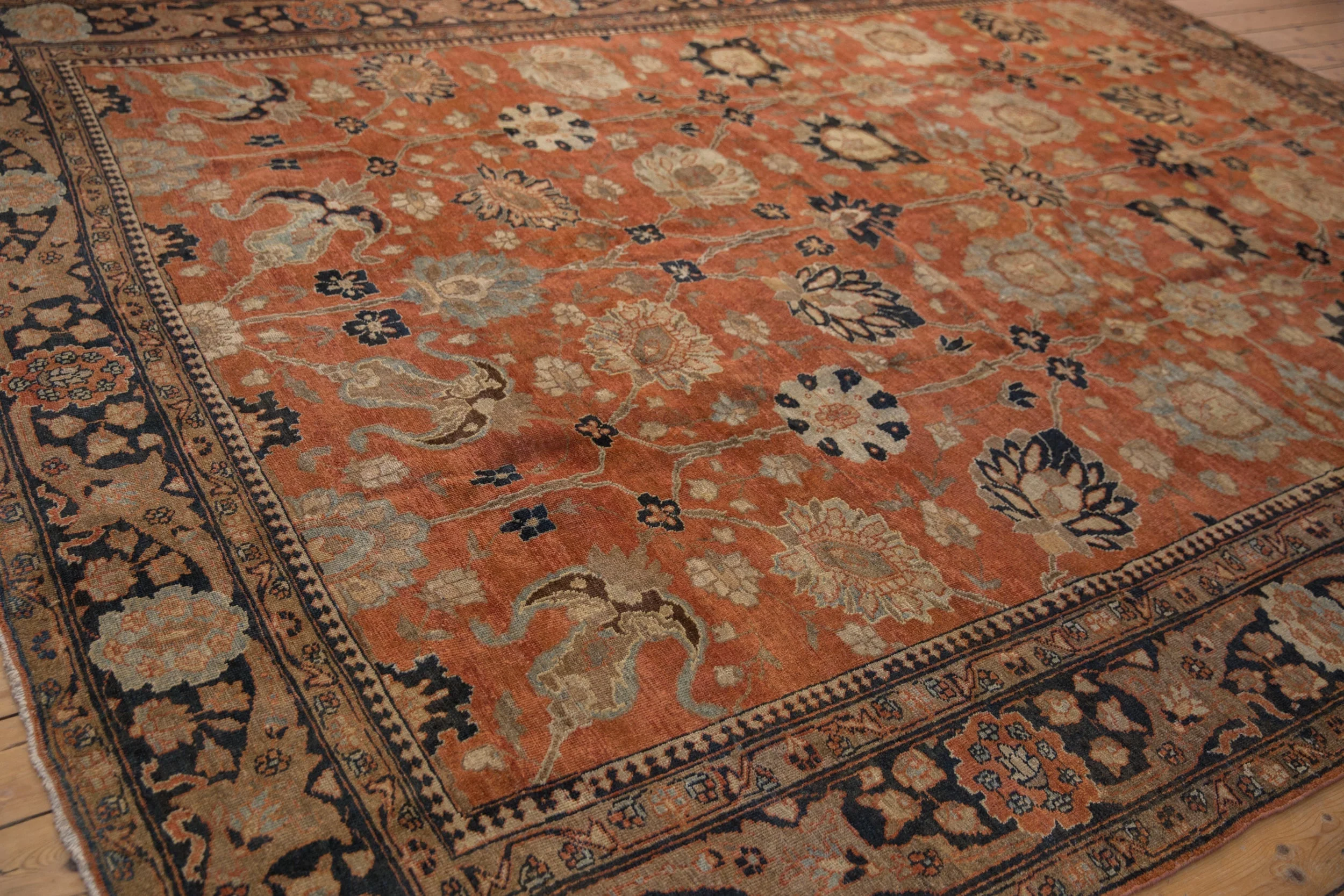 9x12.5 Vintage Tabriz Carpet - Image 6
