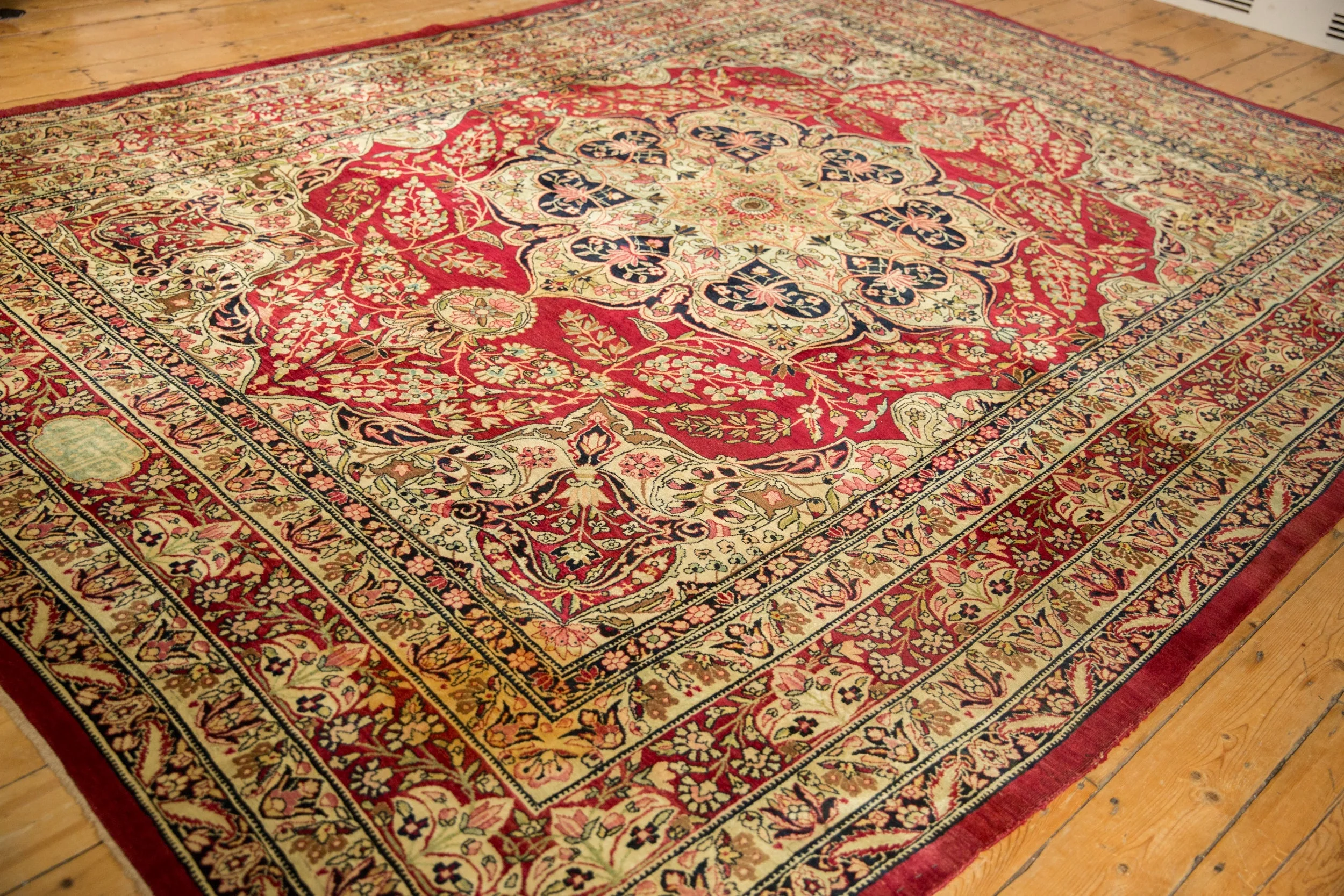 9x12 Antique Fine Tea Washed Kerman Carpet - Image 10