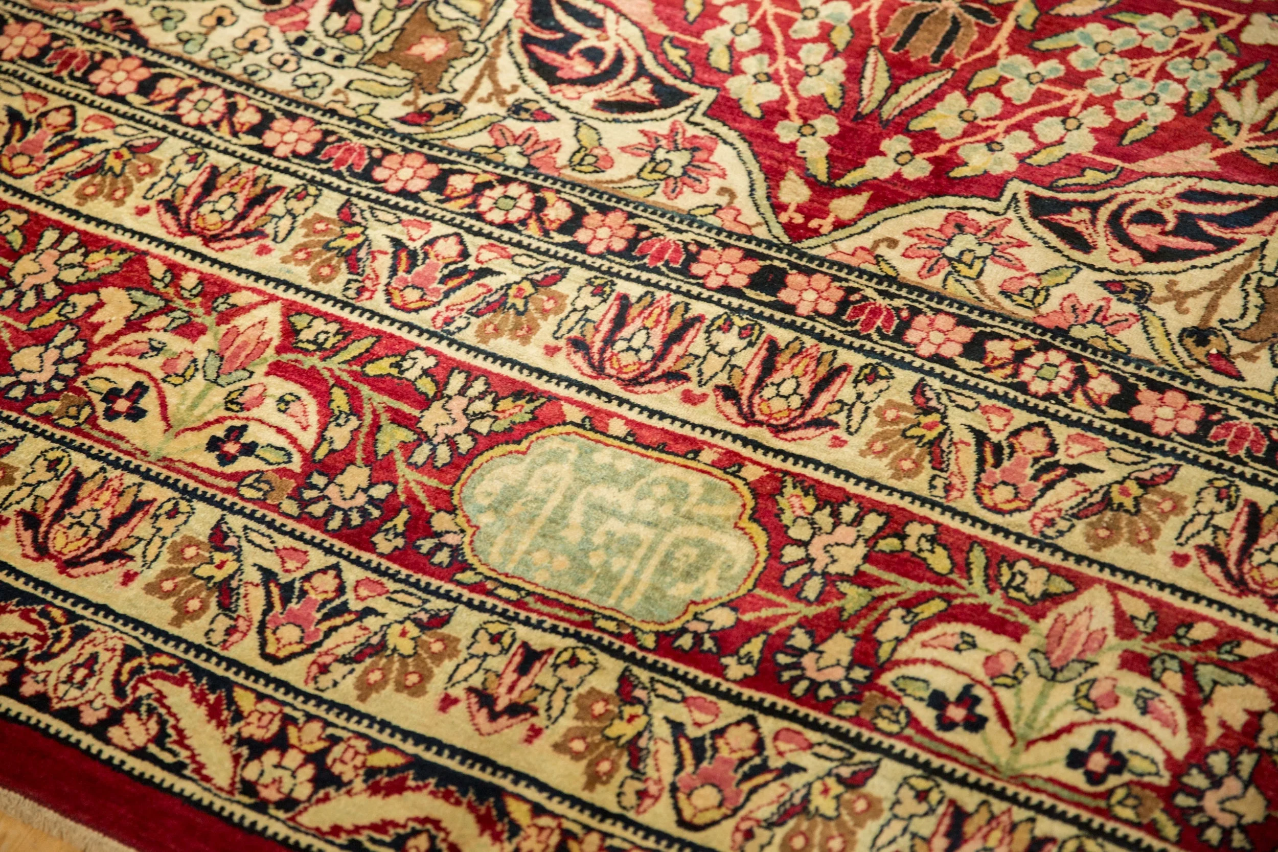 9x12 Antique Fine Tea Washed Kerman Carpet - Image 11