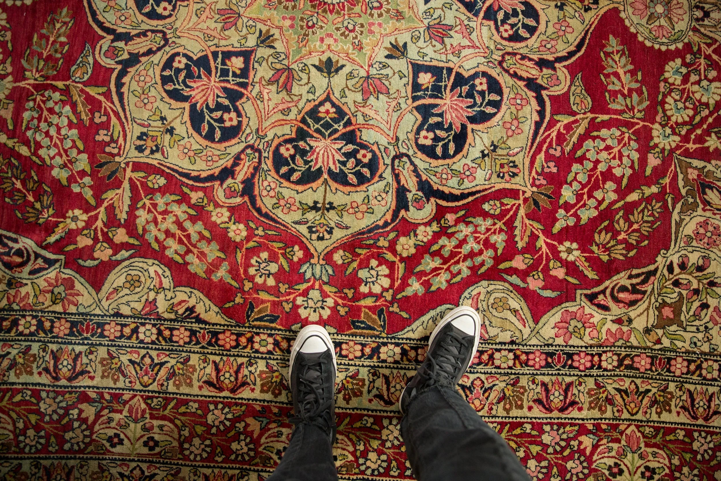 9x12 Antique Fine Tea Washed Kerman Carpet - Image 2