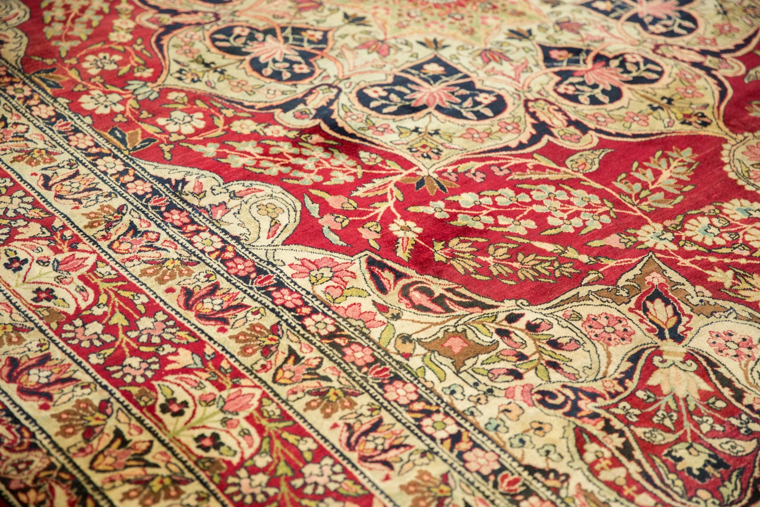 9x12 Antique Fine Tea Washed Kerman Carpet - Image 8