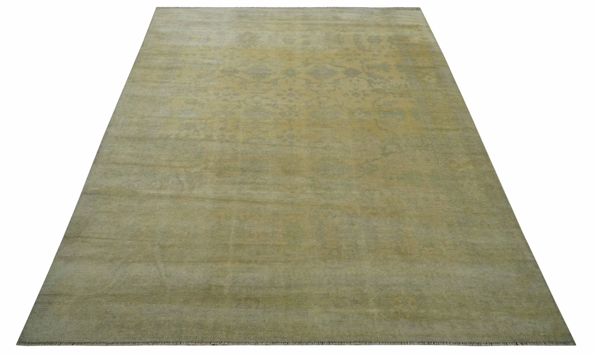 9x12 Antique Oriental Oushak Beige Hand knotted Wool Area Rug - Image 10