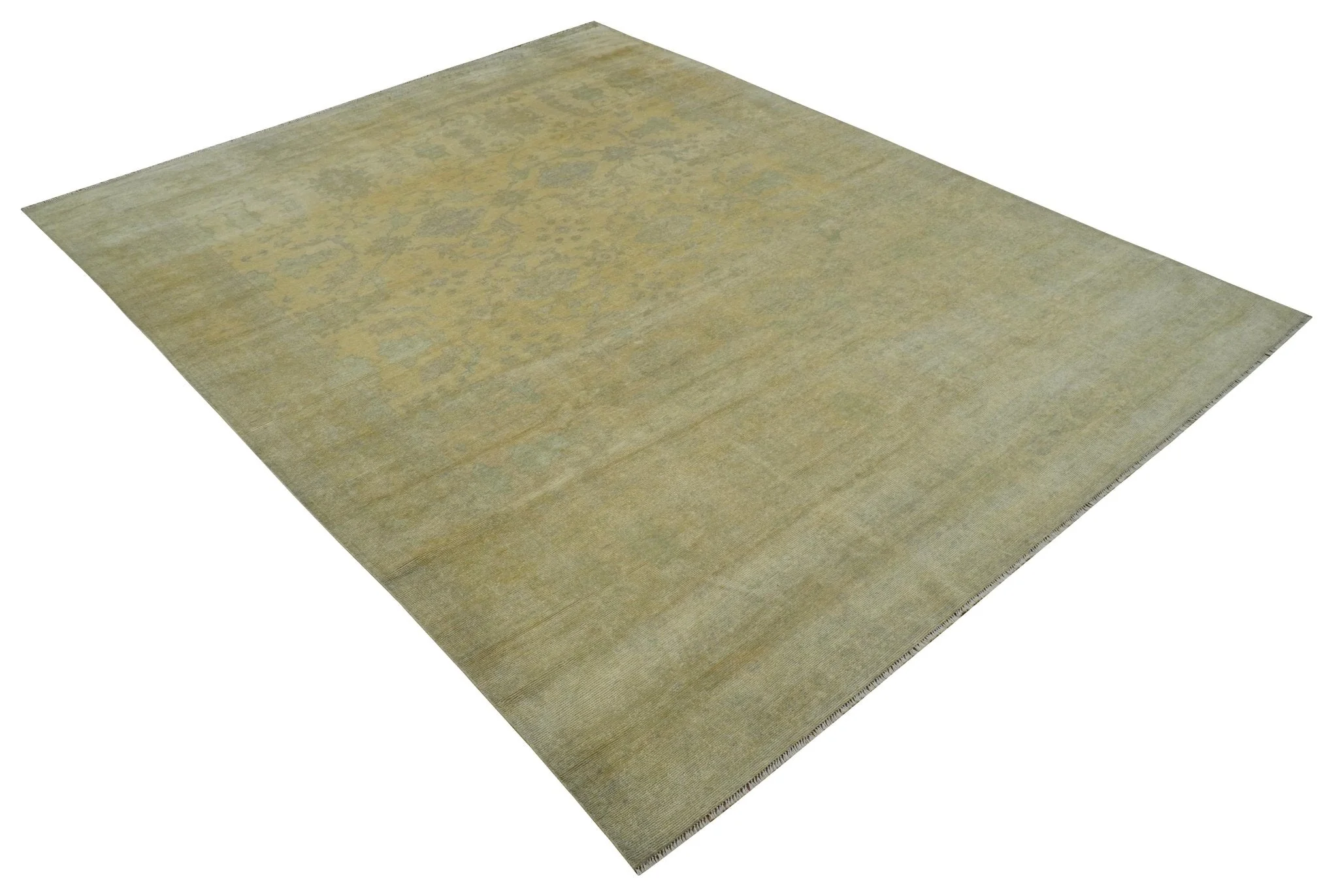 9x12 Antique Oriental Oushak Beige Hand knotted Wool Area Rug - Image 9
