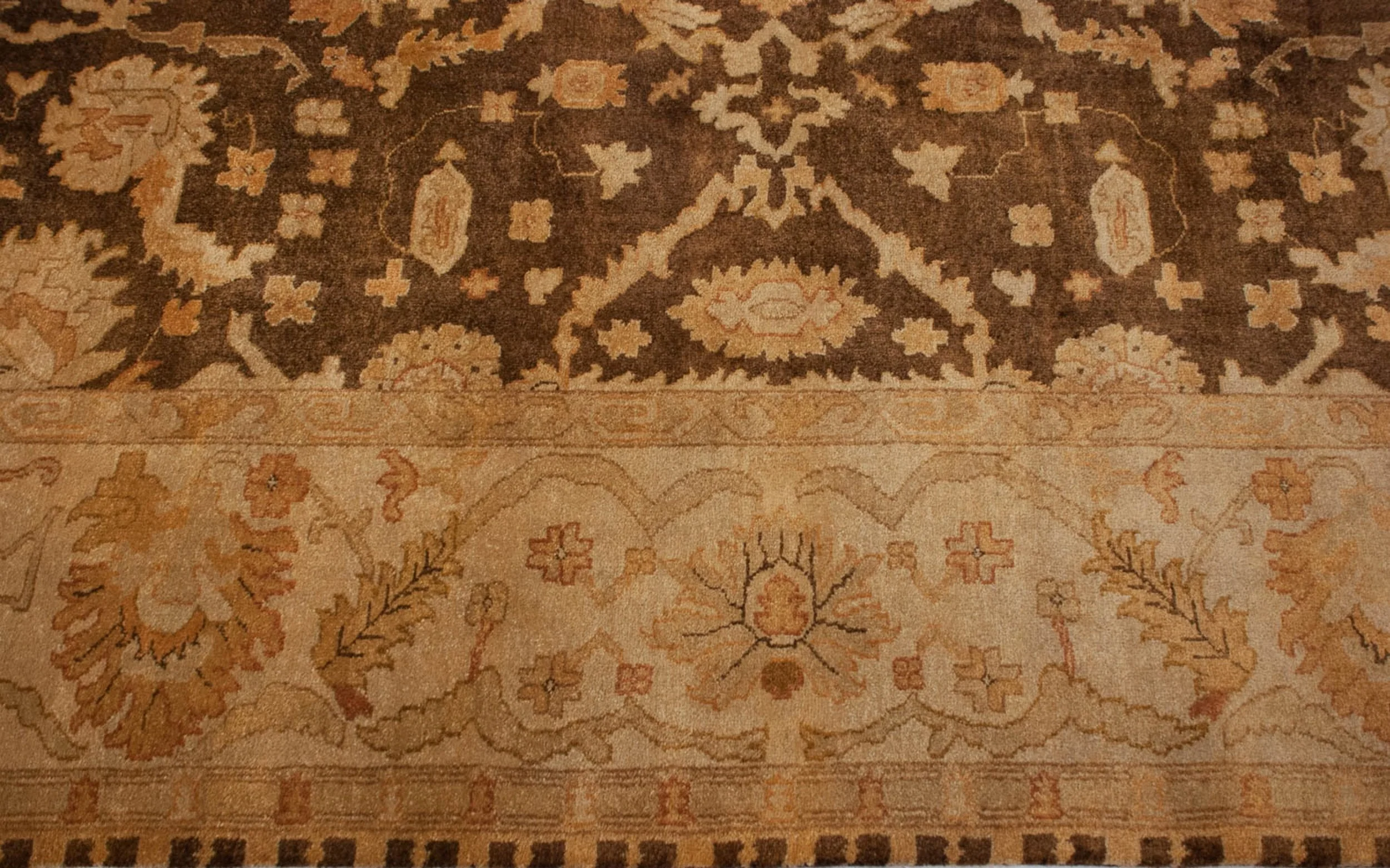 9x12 New Gold Wash Indian Oushak Design Carpet - Image 4