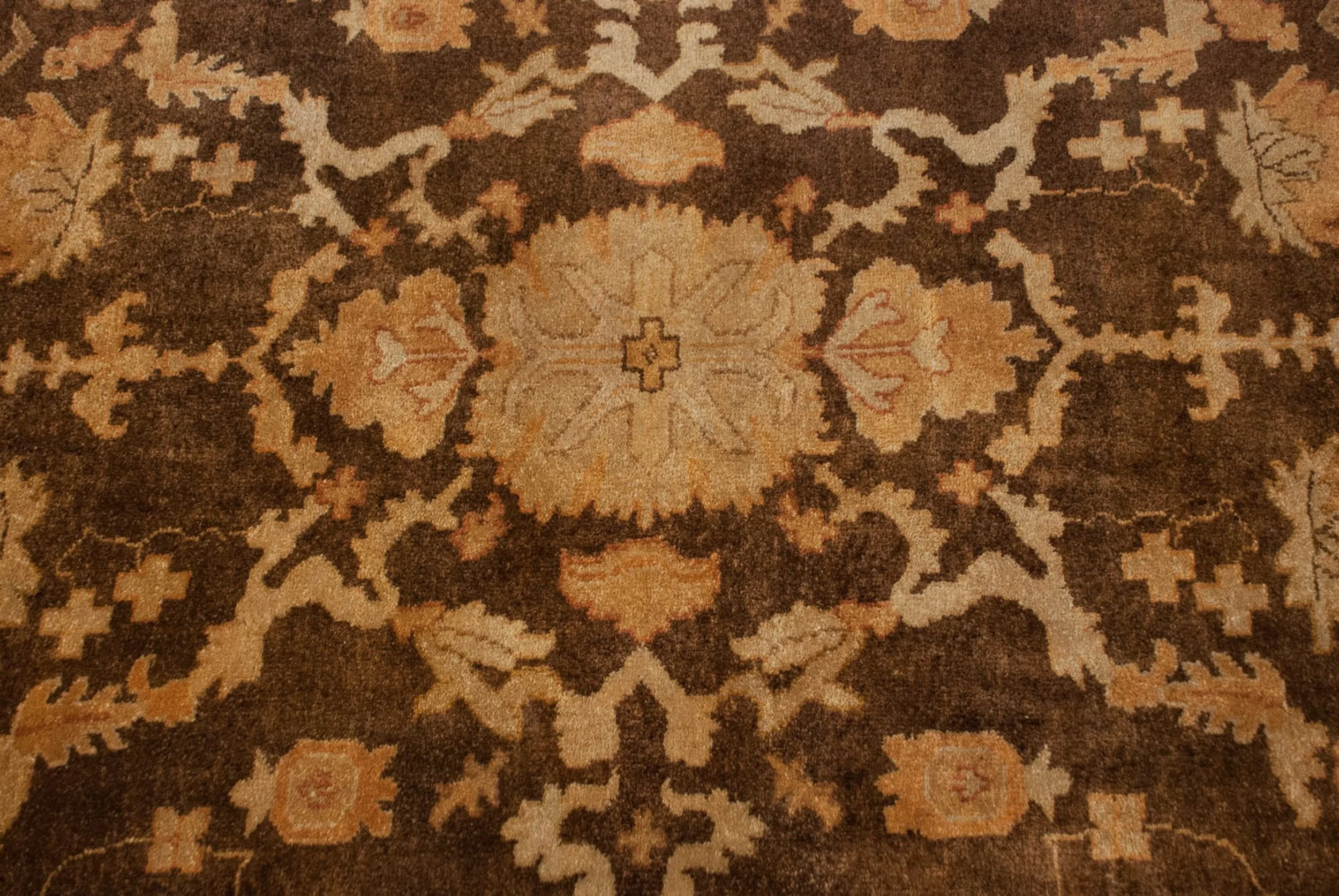 9x12 New Gold Wash Indian Oushak Design Carpet - Image 5