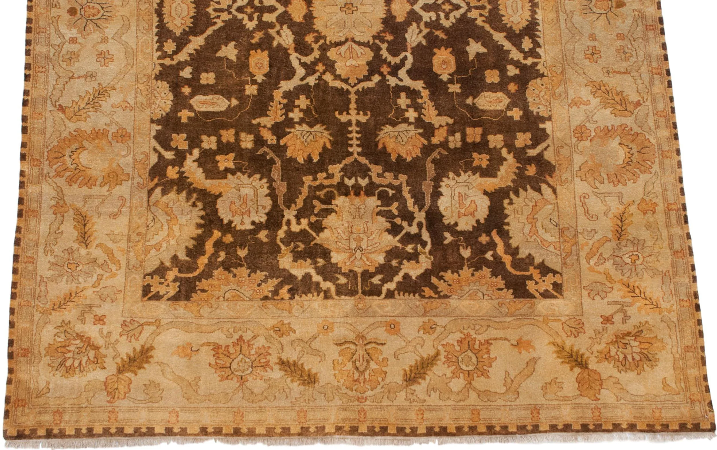 9x12 New Gold Wash Indian Oushak Design Carpet - Image 6