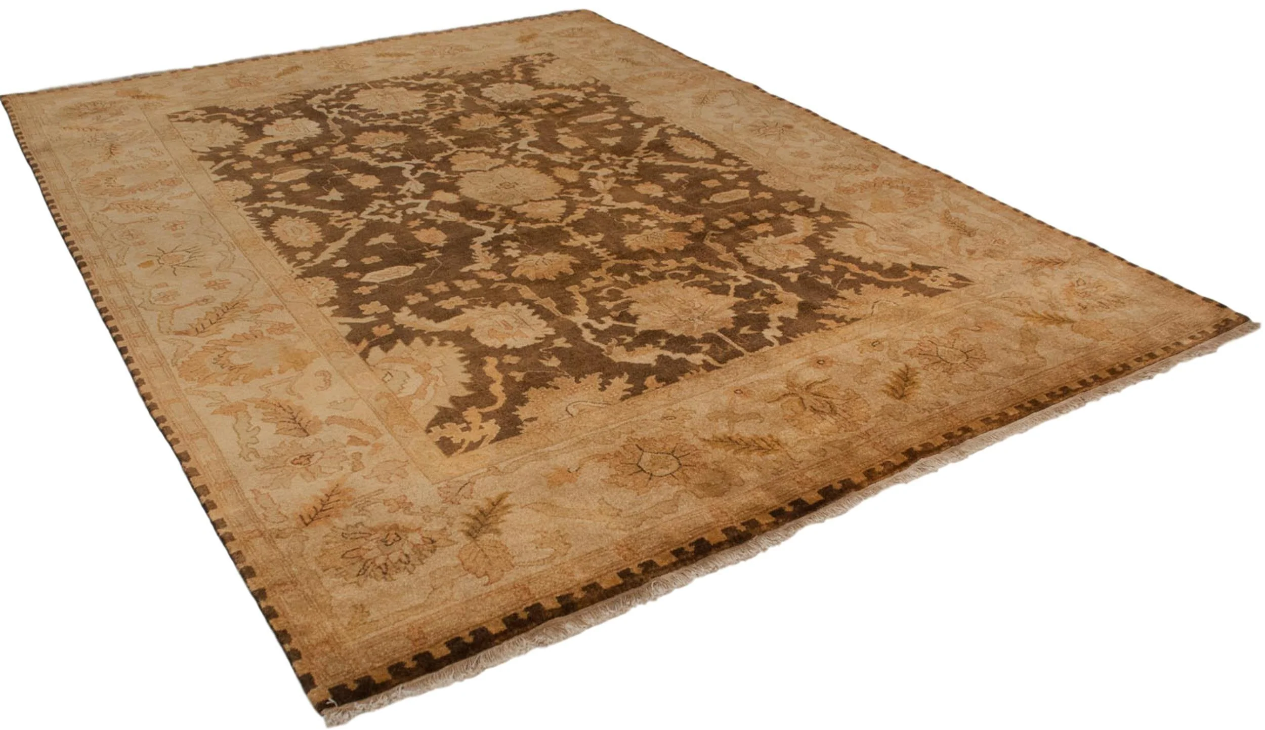 9x12 New Gold Wash Indian Oushak Design Carpet - Image 8