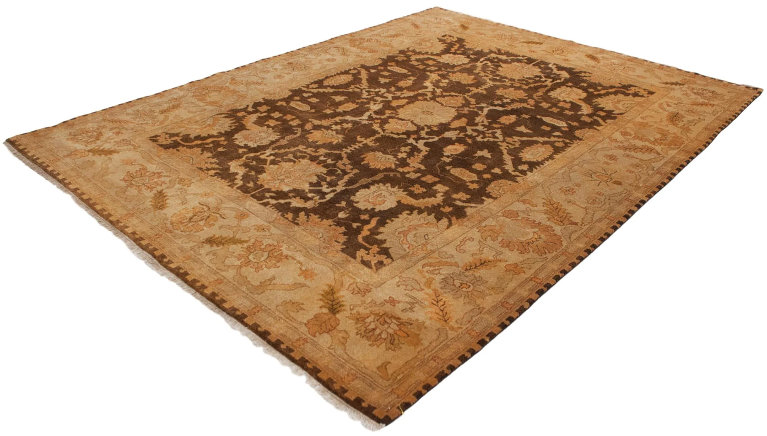 9x12 New Gold Wash Indian Oushak Design Carpet - Image 9