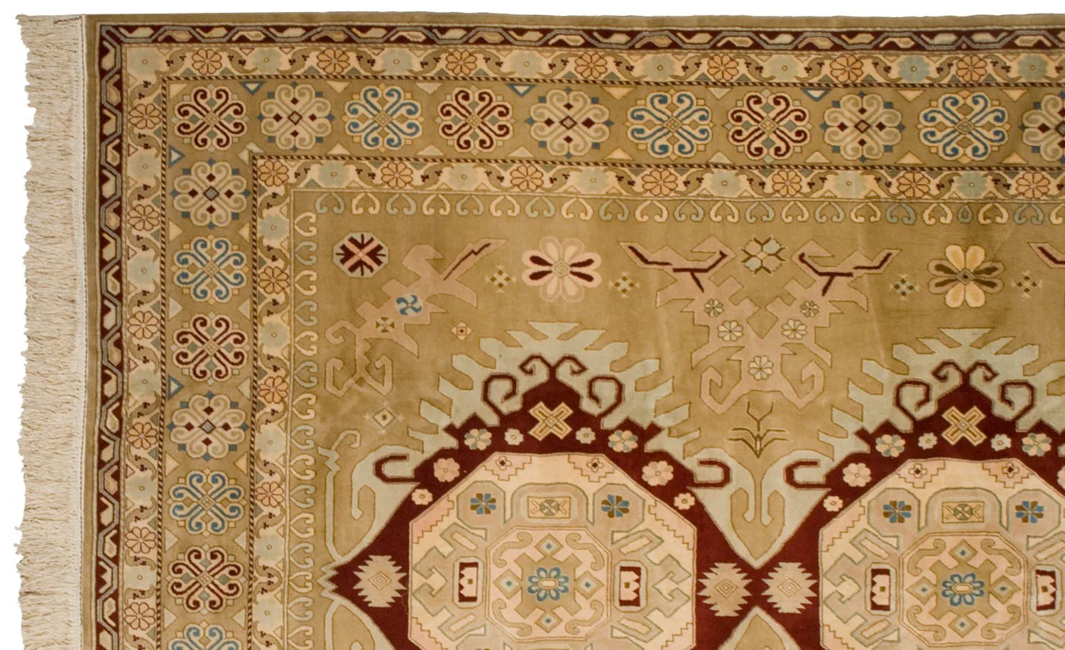 9x12 Vintage Distressed Bulgarian Caucasian Design Carpet - Image 11