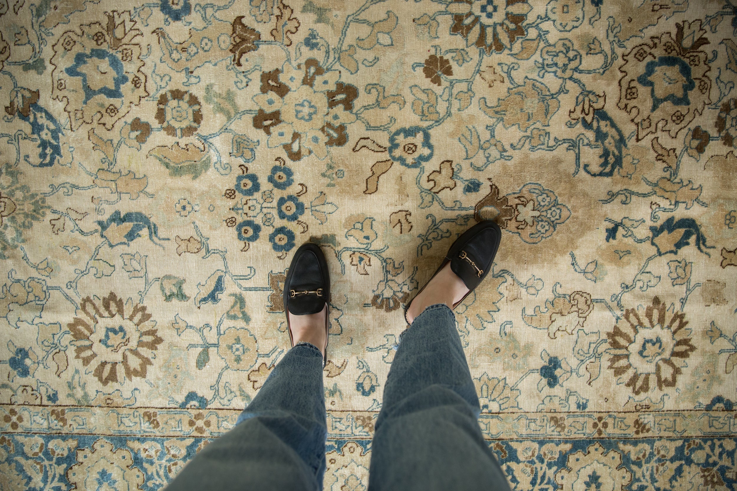 9x12 Vintage Distressed Tabriz Carpet - Image 2