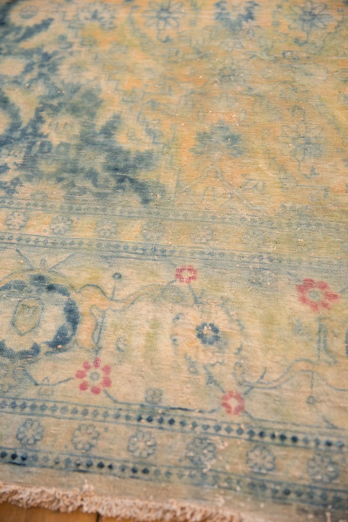 9x14.5 Vintage Distressed Bulgarian Herati Design Carpet - Image 12