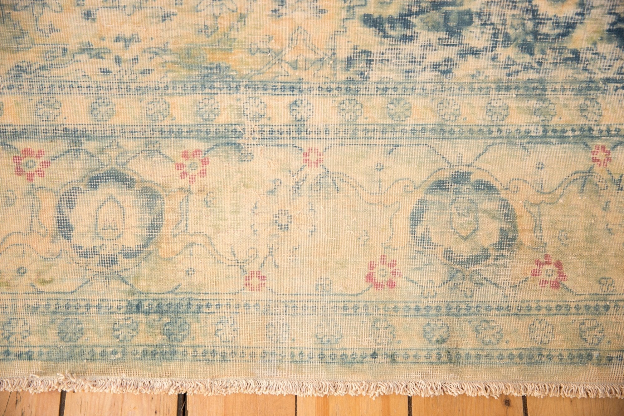 9x14.5 Vintage Distressed Bulgarian Herati Design Carpet - Image 5