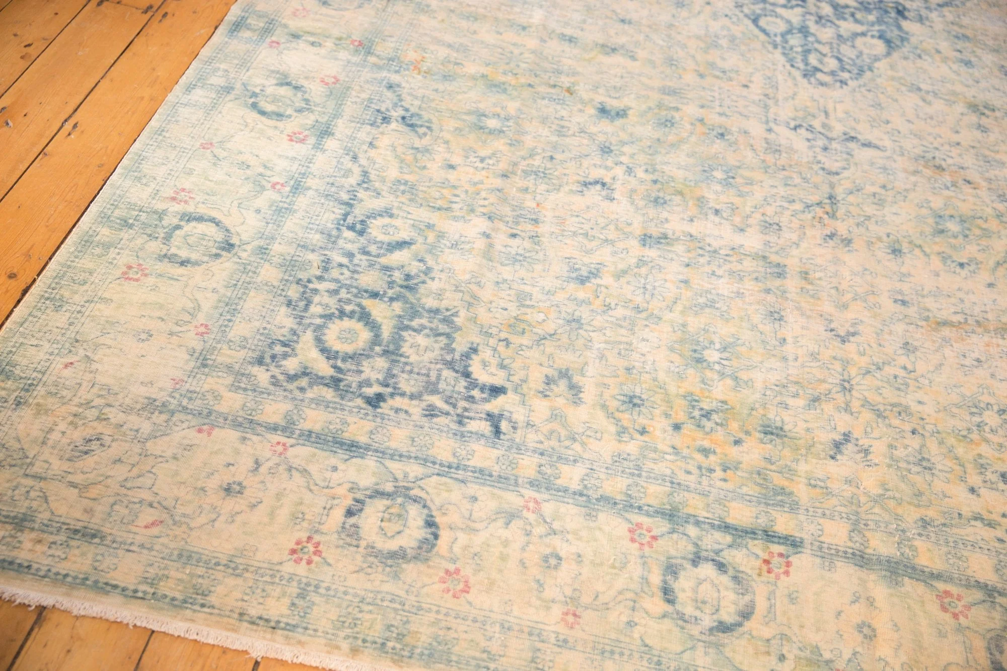 9x14.5 Vintage Distressed Bulgarian Herati Design Carpet - Image 8