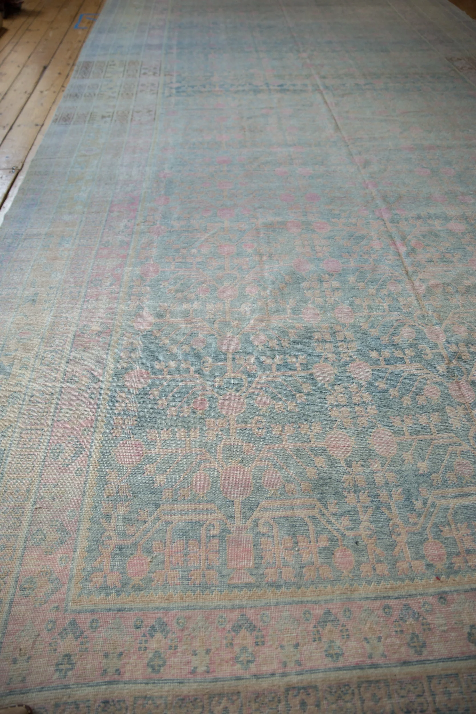 9x17.5 Vintage Distressed Khotan Carpet - Image 12