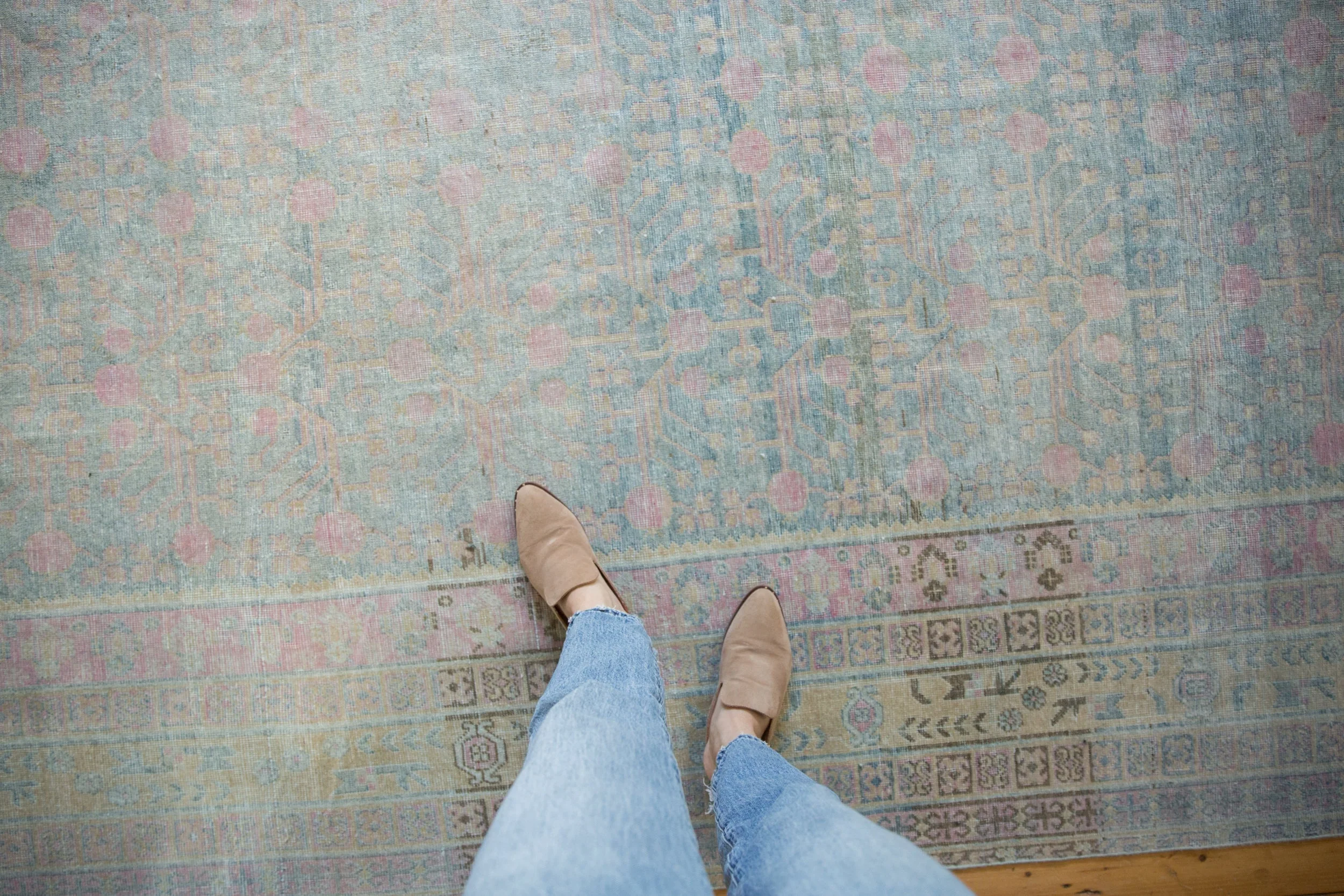 9x17.5 Vintage Distressed Khotan Carpet - Image 2