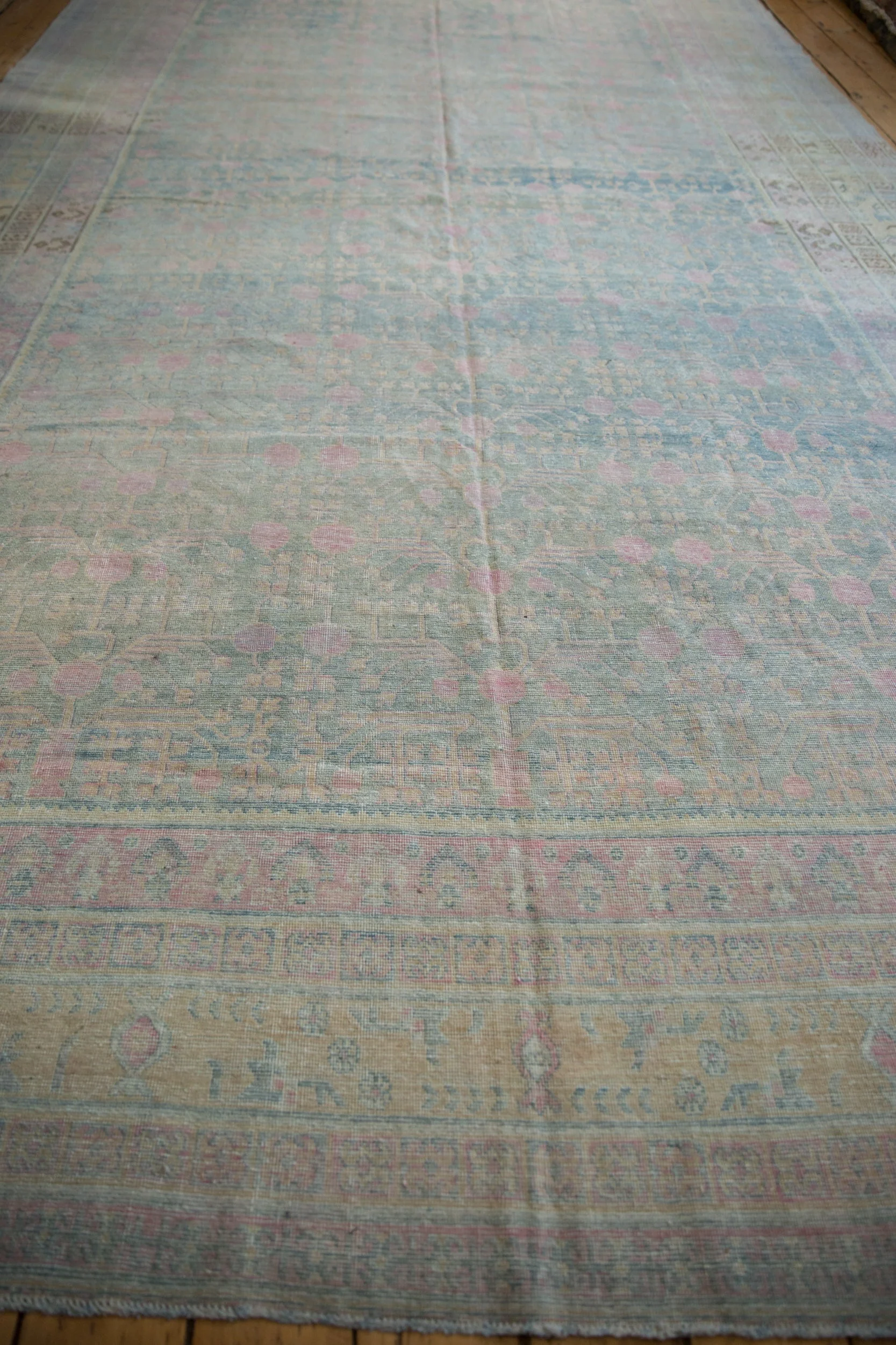 9x17.5 Vintage Distressed Khotan Carpet - Image 8