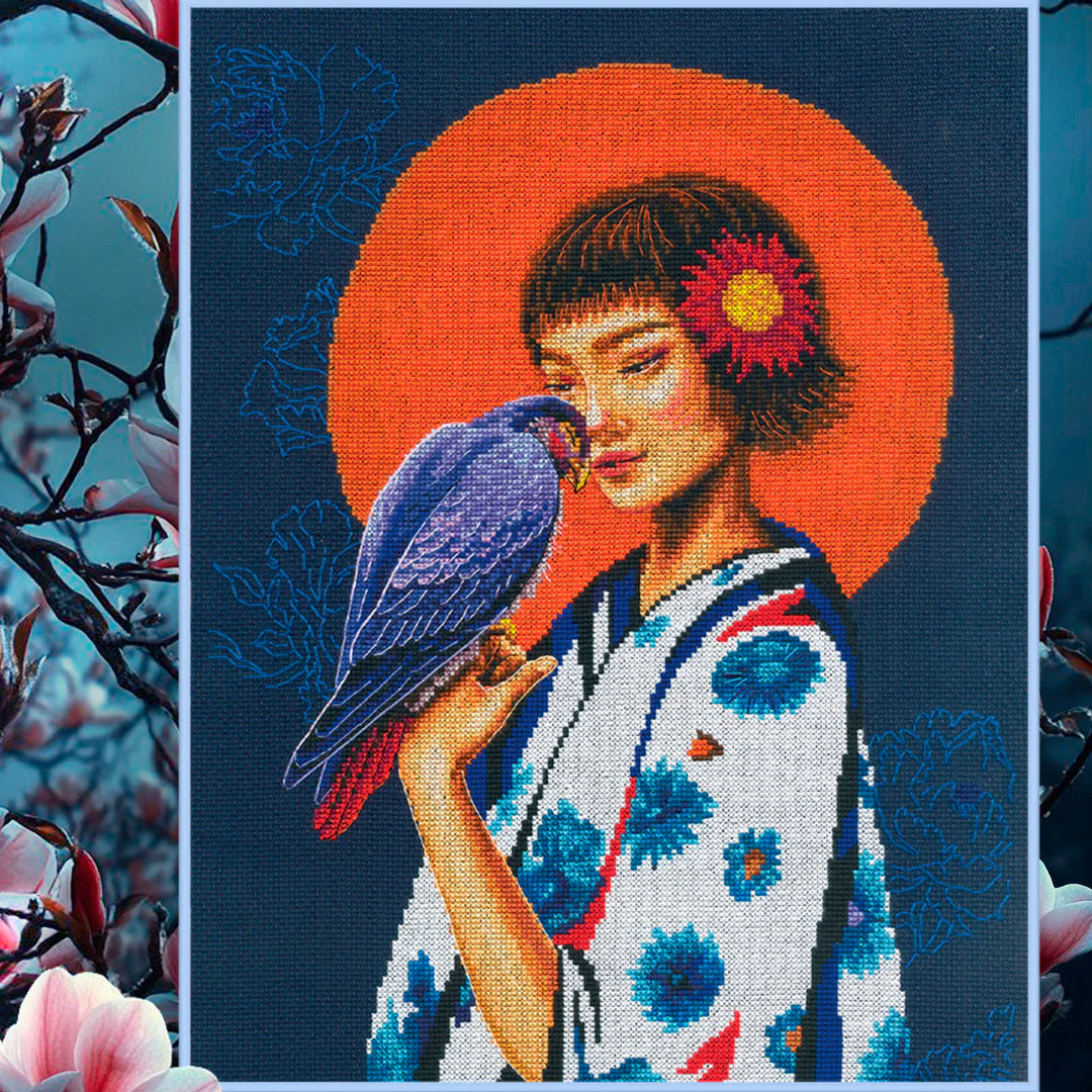 A bird in gentle hands - freedom in the heart M1072 Counted Cross Stitch Kit - Image 2
