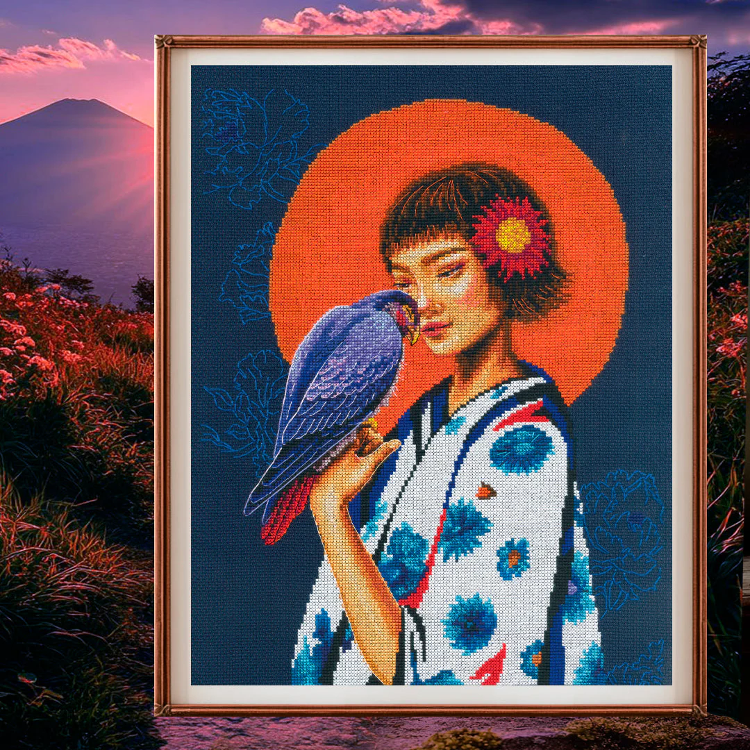 A bird in gentle hands - freedom in the heart M1072 Counted Cross Stitch Kit - Image 4
