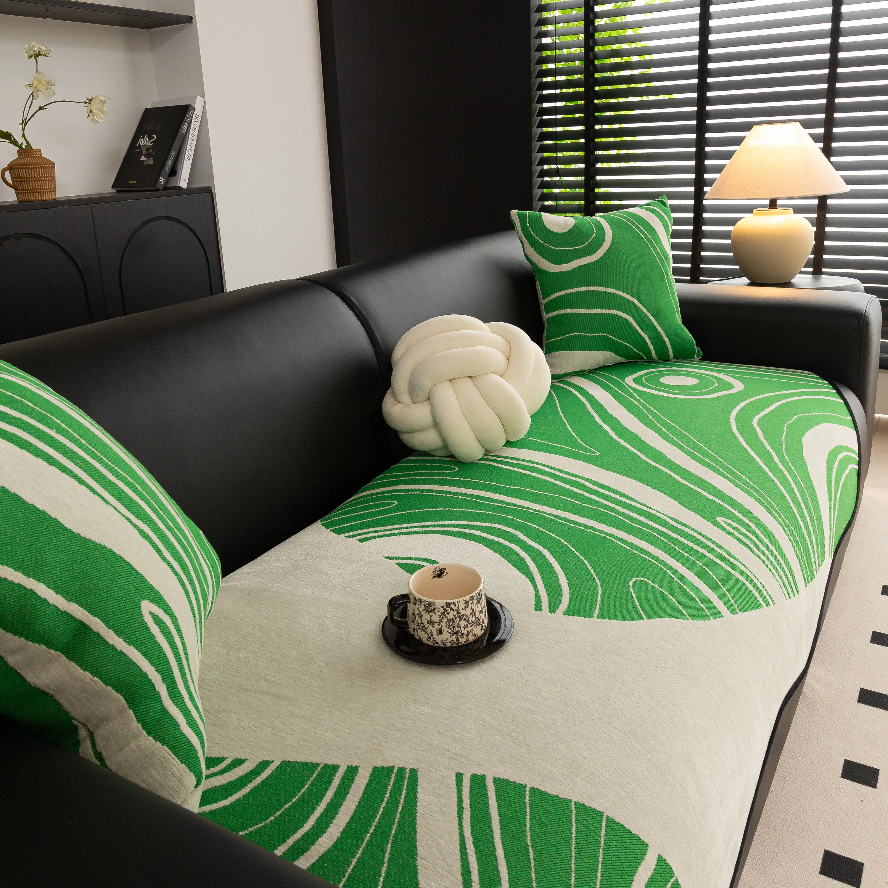 Abstract Art Sofa Cover with Wave Edge, Non Slip Couch Cover for Stylish Homes - Image 15