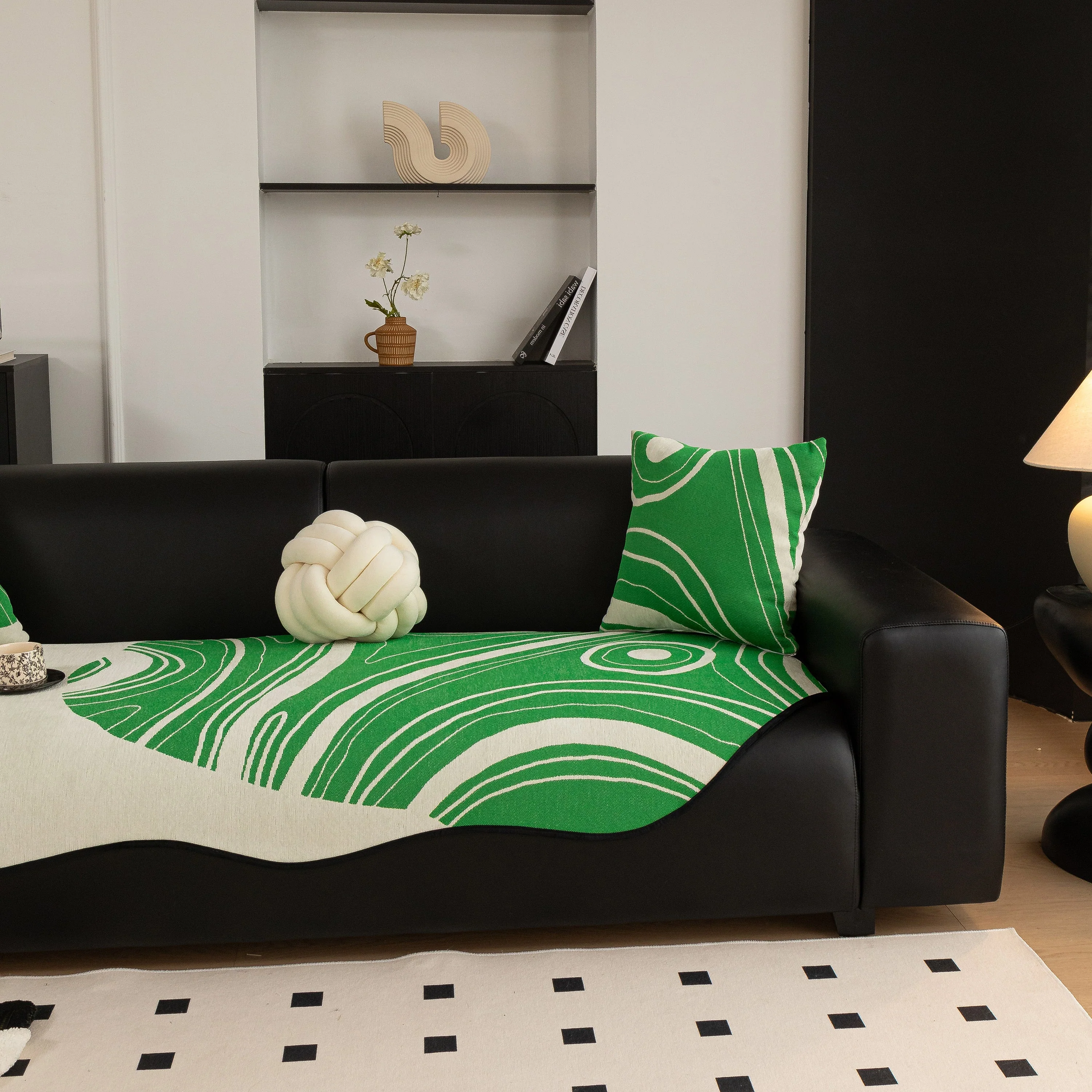 Abstract Art Sofa Cover with Wave Edge, Non Slip Couch Cover for Stylish Homes - Image 16