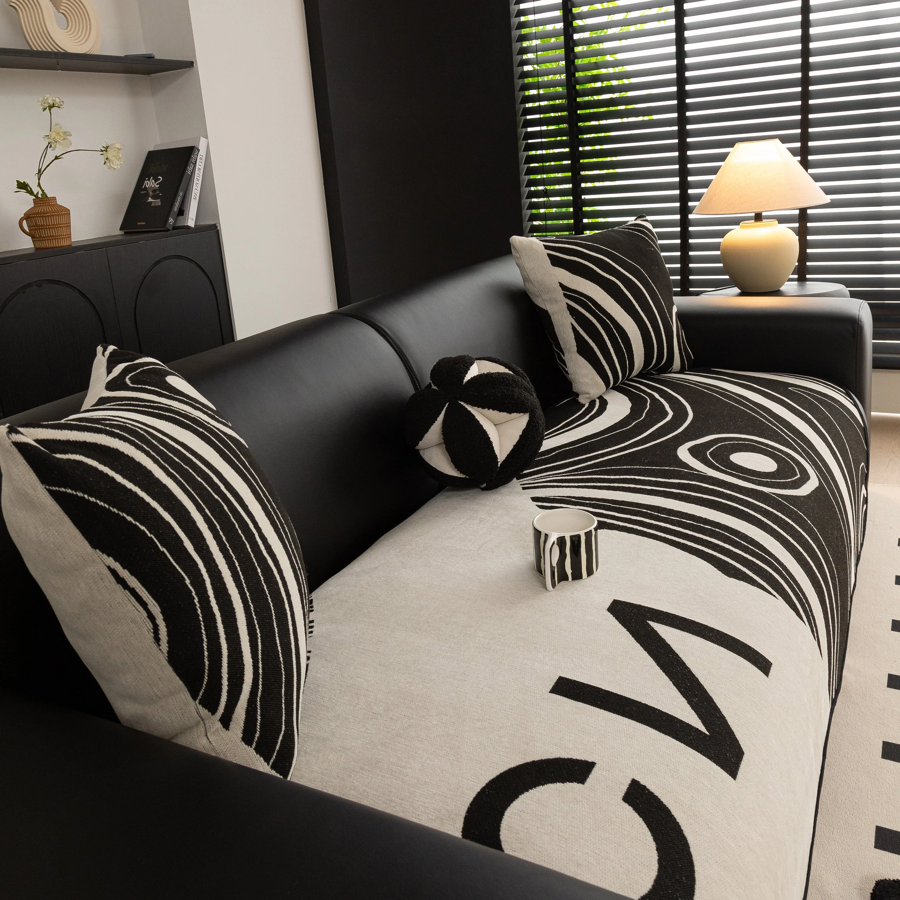 Abstract Art Sofa Cover with Wave Edge, Non Slip Couch Cover for Stylish Homes - Image 50