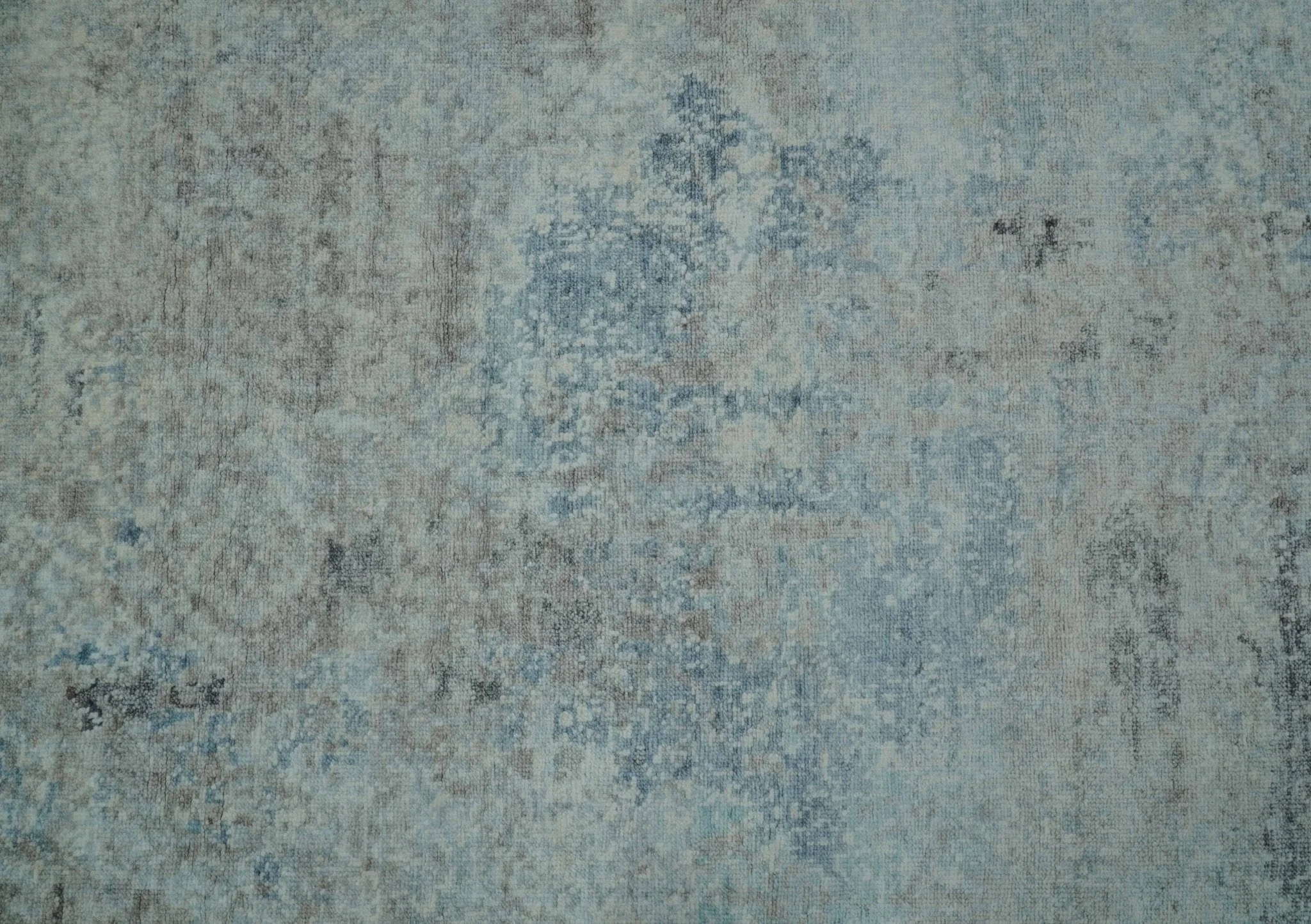 Abstract Blue And Gray  8x10 Hand Knotted Bamboo Silk Area Rug - Image 6