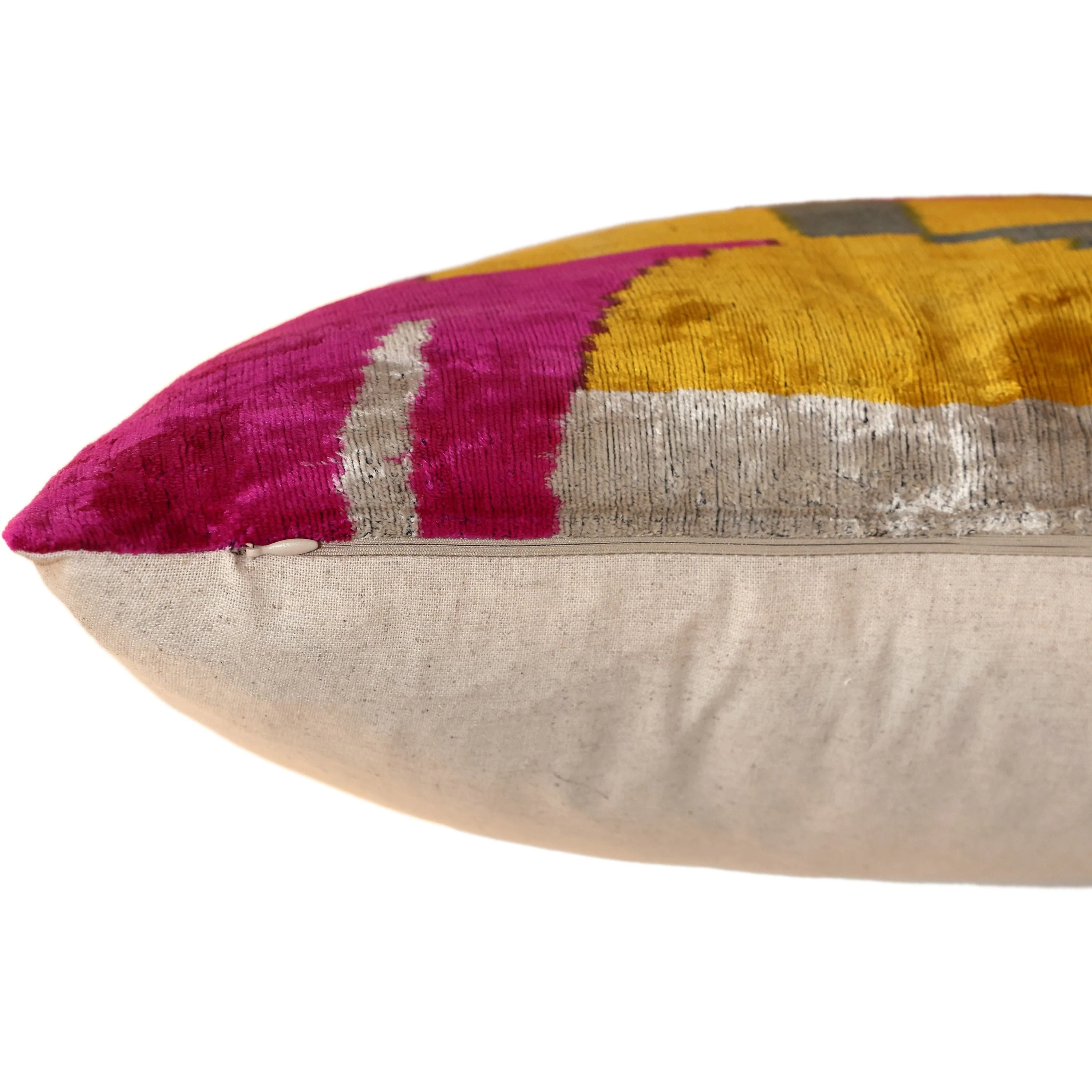 Abstract Silk Velvet Pillow 20x20 in Handmade Geometric Luxury Accent Cushion - Image 6