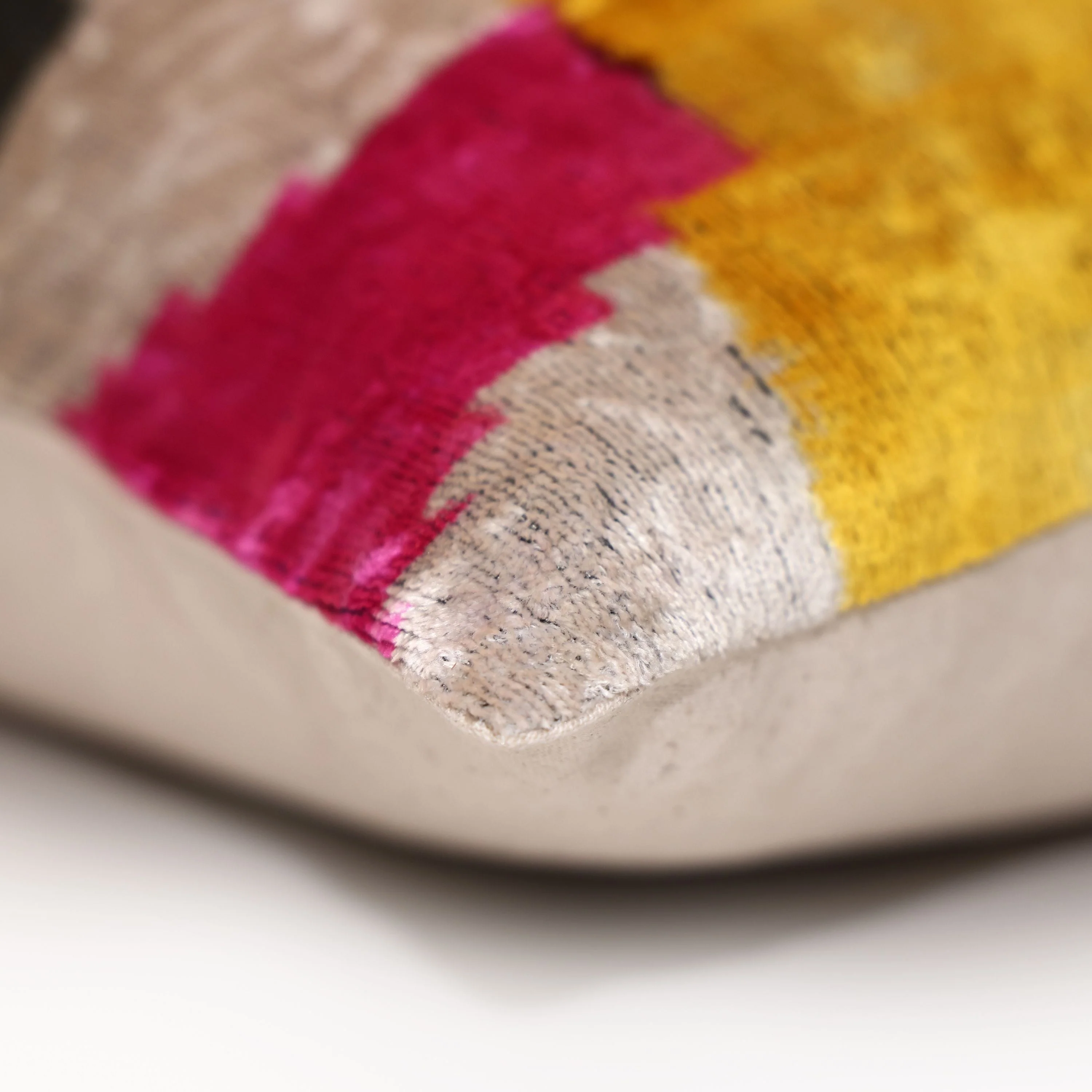 Abstract Silk Velvet Pillow 20x20 in Handmade Geometric Luxury Accent Cushion - Image 8