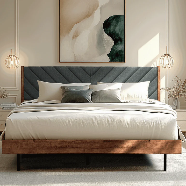 Acacia Astoria Upholstered Solid Wood Bed Frame for Elegant Bedrooms - Image 11