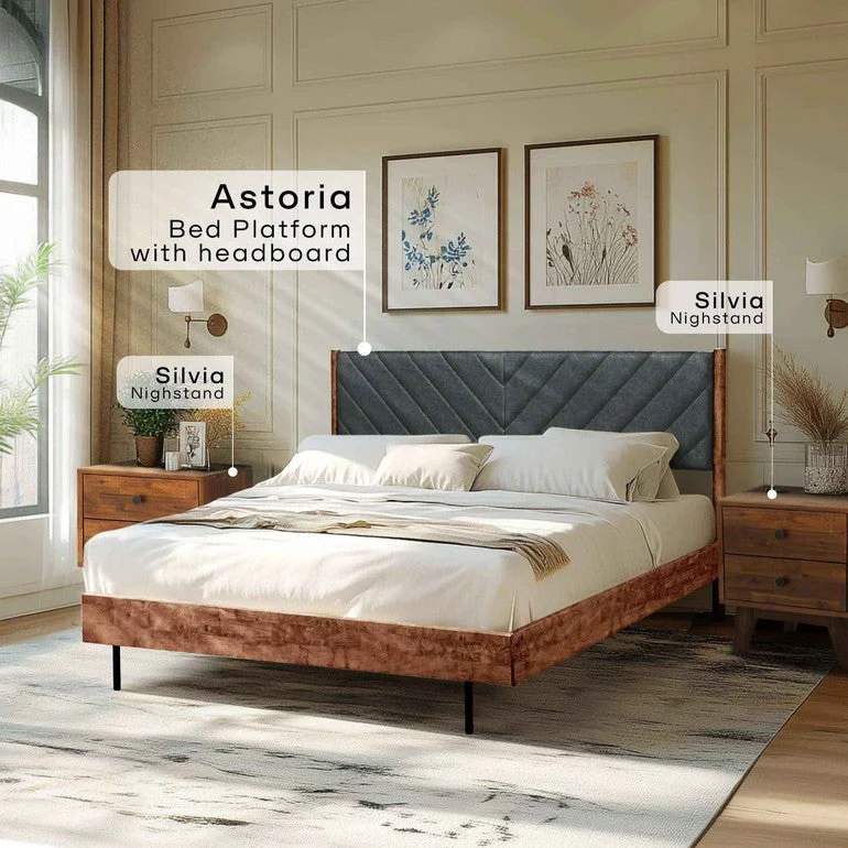 Acacia Astoria Upholstered Solid Wood Bed Frame for Elegant Bedrooms - Image 12