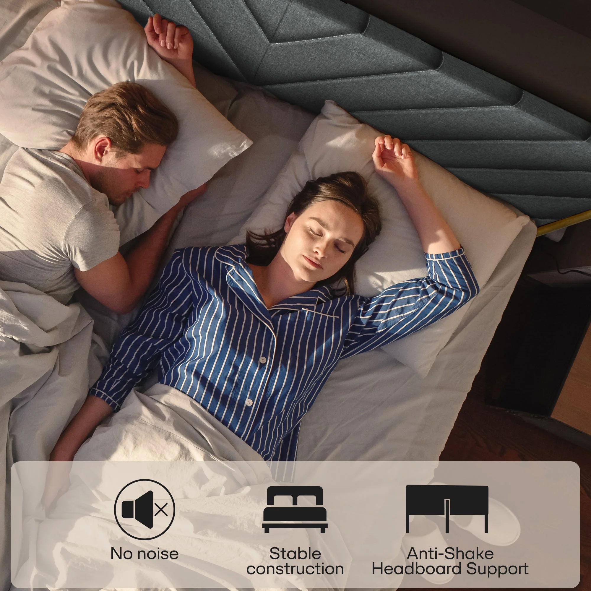 Acacia Astoria Upholstered Solid Wood Bed Frame for Elegant Bedrooms - Image 6