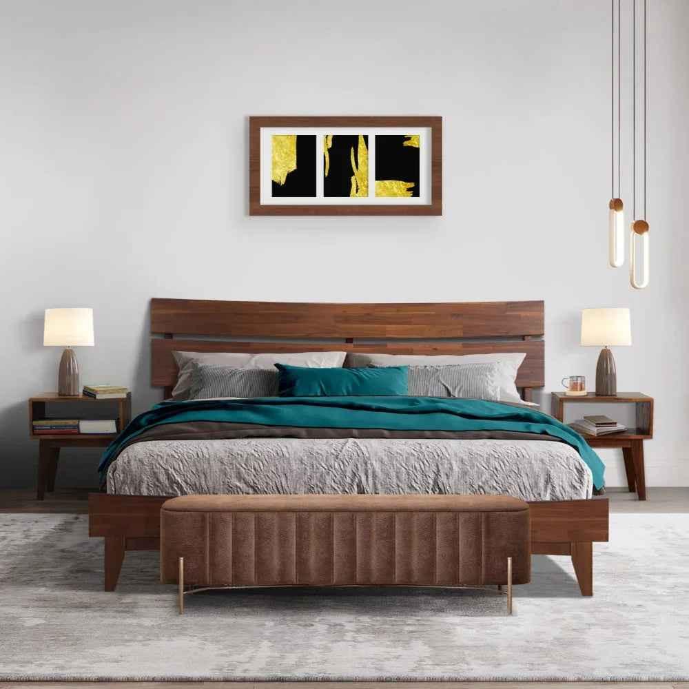 Acacia Aurora Bed Frame & Nightstand Set for Stylish Bedrooms - Image 10