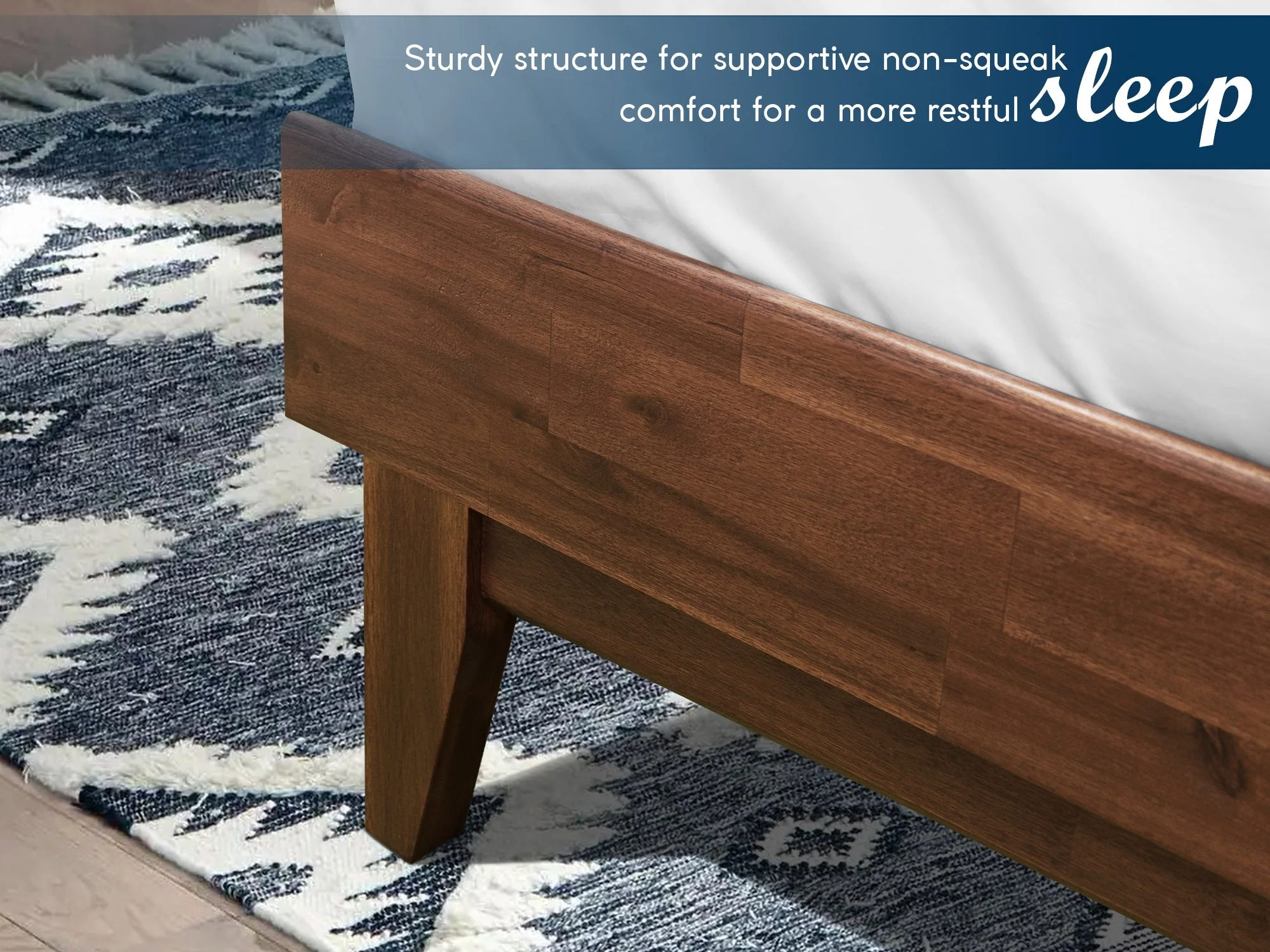 Acacia Aurora Bed Frame & Nightstand Set for Stylish Bedrooms - Image 13