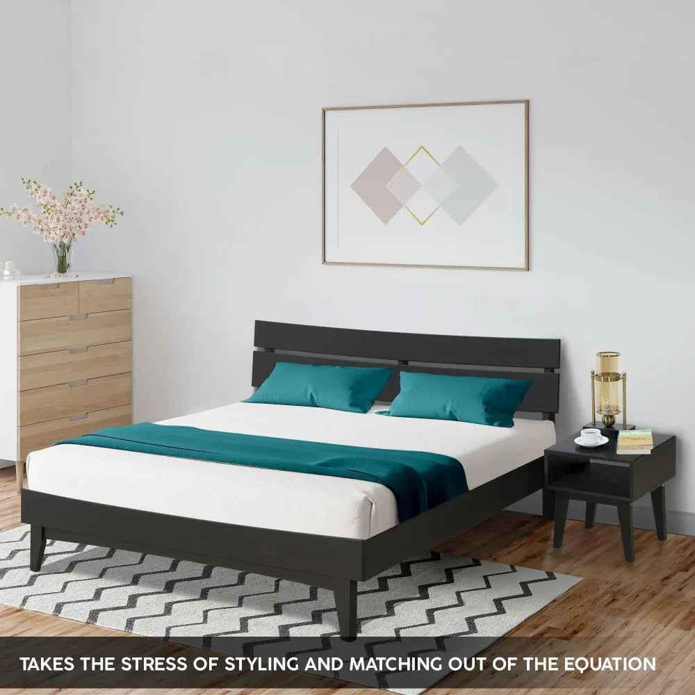 Acacia Aurora Bed Frame & Nightstand Set for Stylish Bedrooms - Image 3