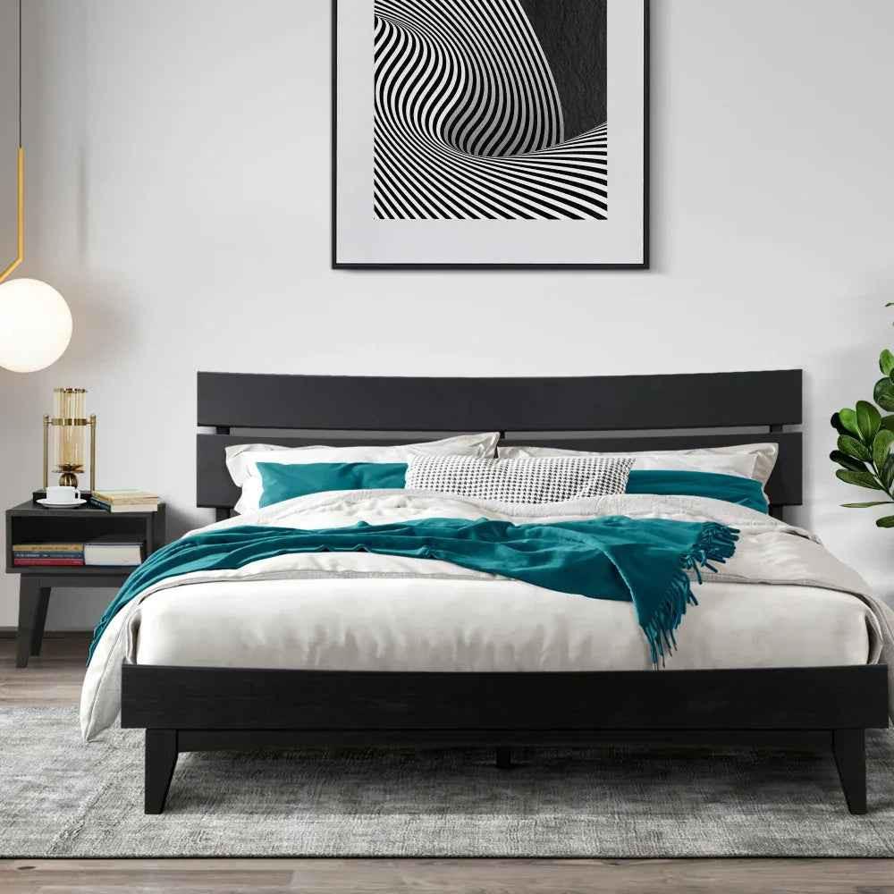 Acacia Aurora Bed Frame & Nightstand Set for Stylish Bedrooms - Image 4