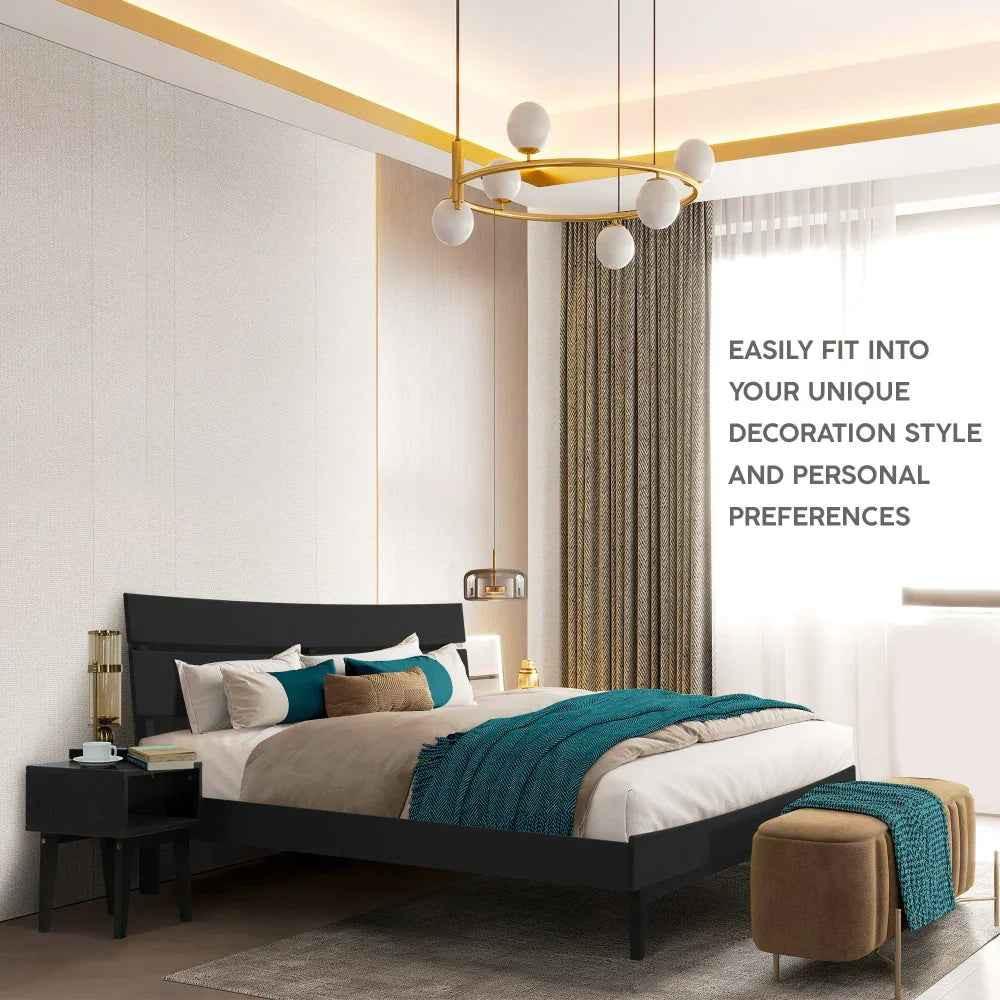 Acacia Aurora Bed Frame & Nightstand Set for Stylish Bedrooms - Image 9