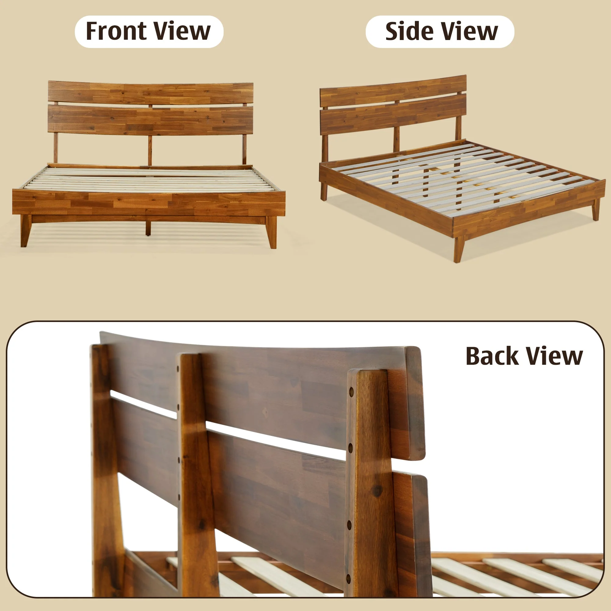Acacia Aurora Deluxe Wood Platform Bed Frame for Ultimate Comfort and Style - Image 11