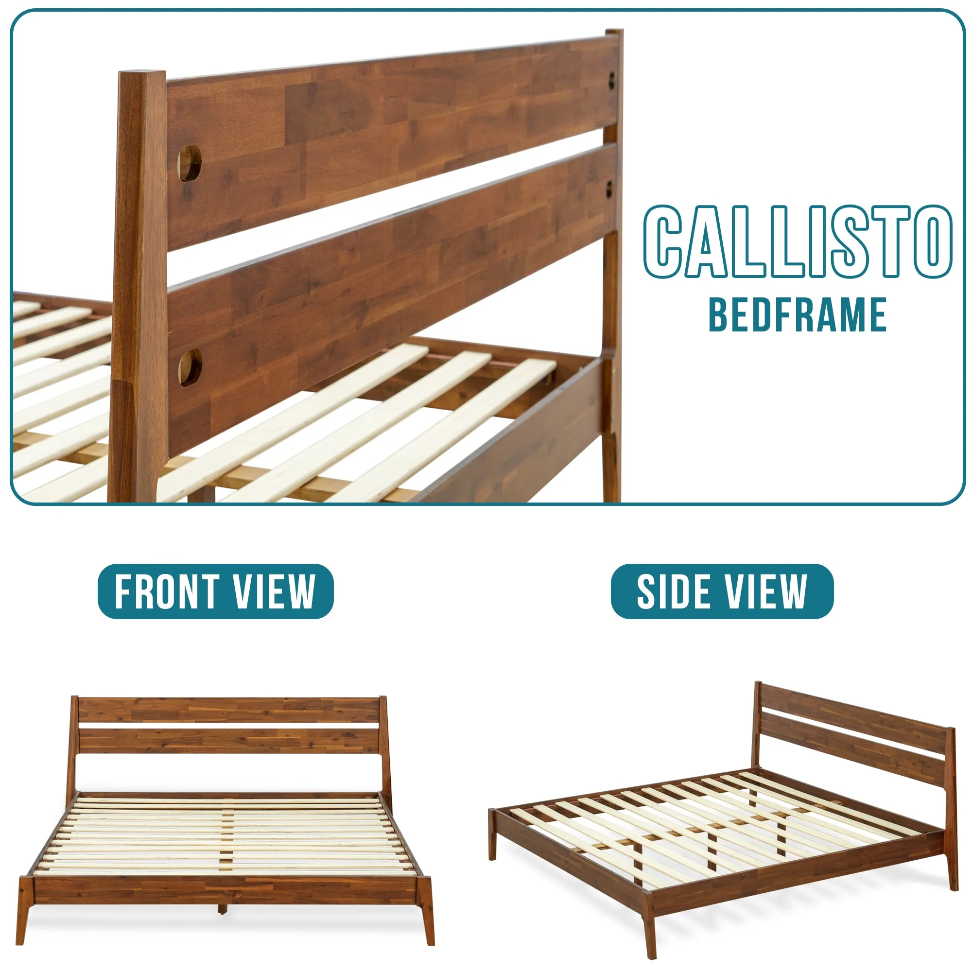 Acacia Callisto Deluxe Solid Wood Bed Frame for Superior Comfort and Style - Image 14