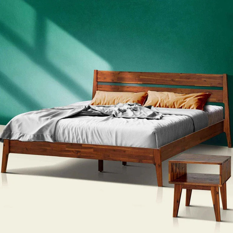 Acacia Callisto Solid Wood Bed Frame and Nightstand Set for a Stylish Bedroom - Image 10